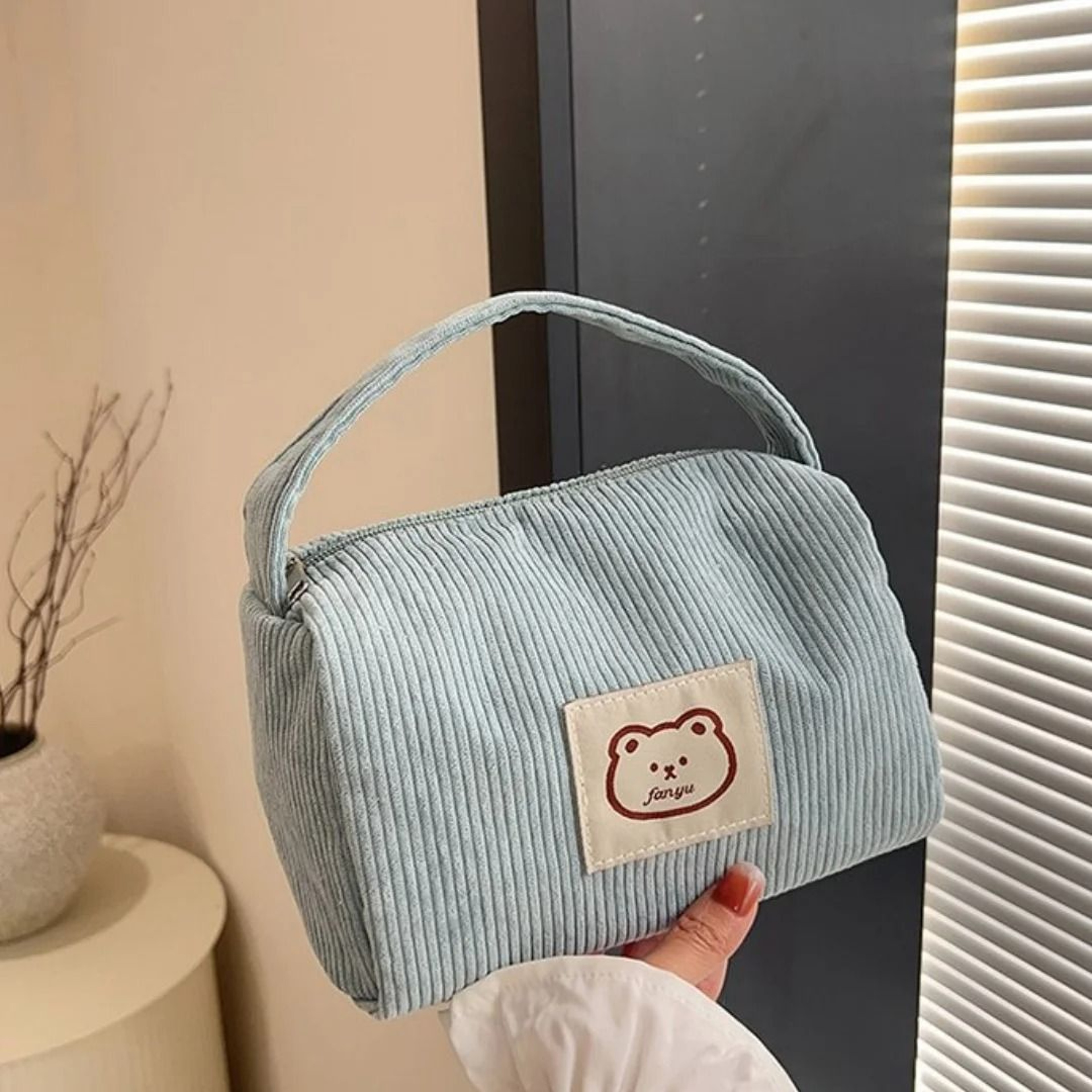Corduroy Bear Large Makeup And Toiletry Organizer Bag 8