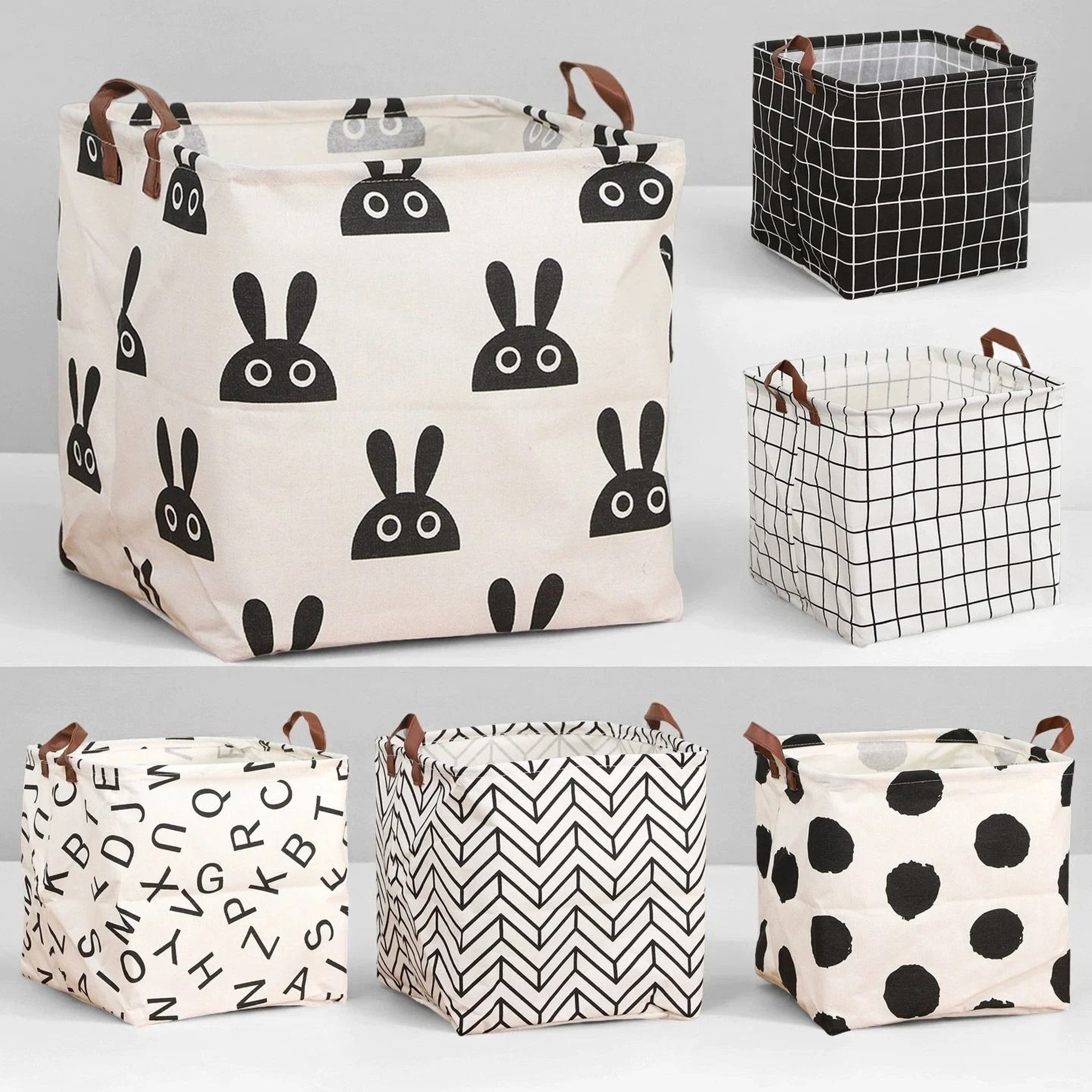 Foldable Cotton Linen Laundry Hamper And Storage Basket 0