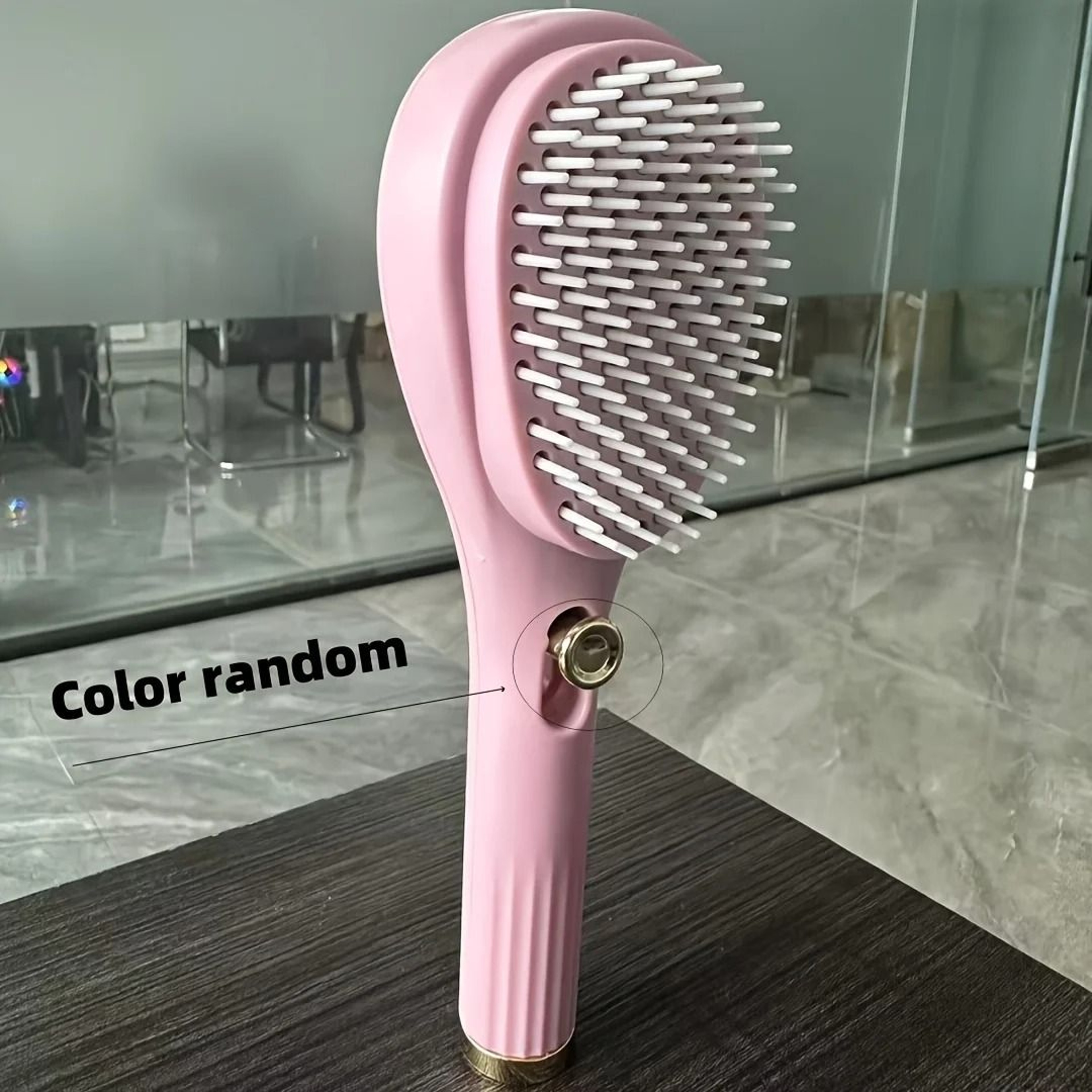 Retractable Self Cleaning Anti Static Hair Brush 7