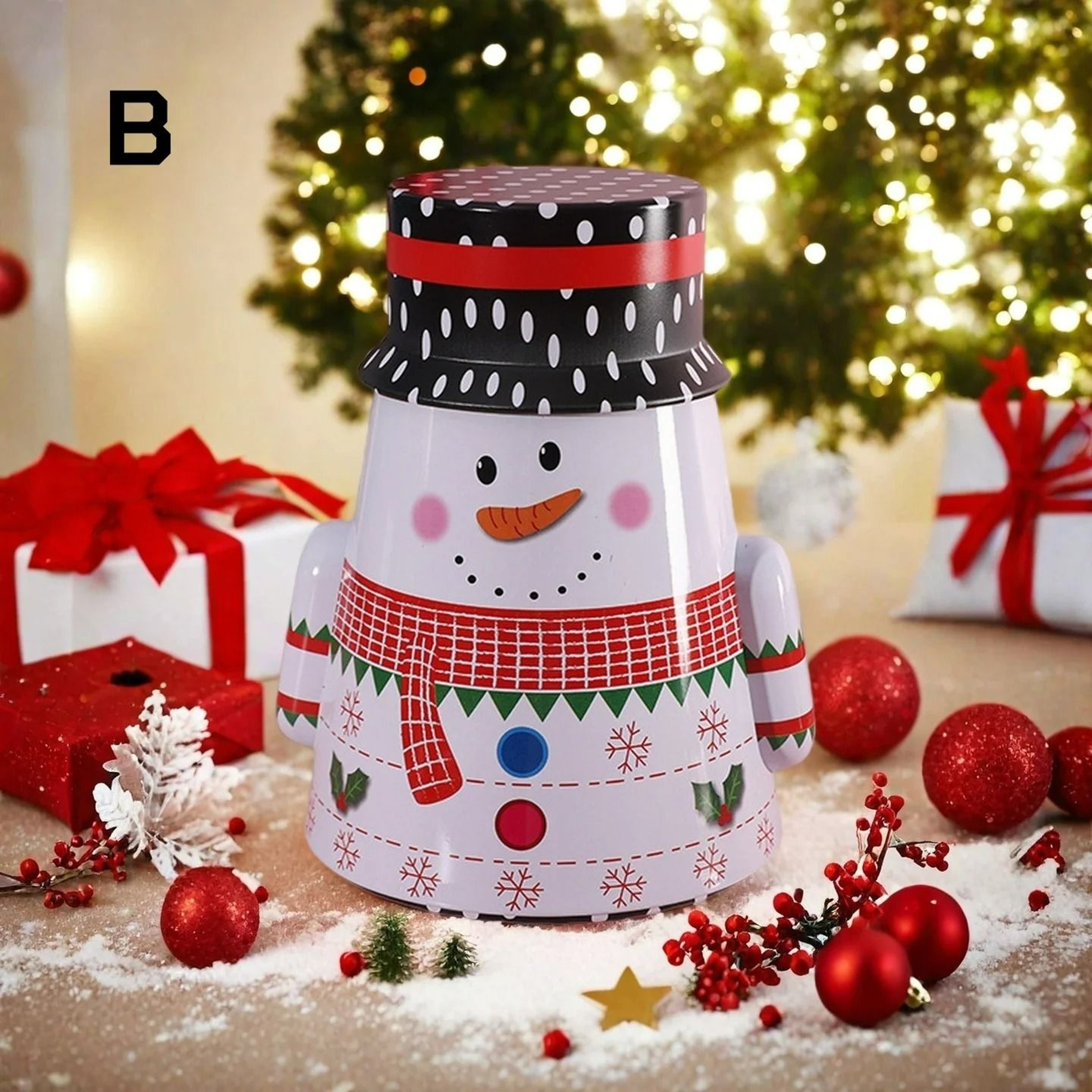 Festive Christmas Cookie Tin Gift Box Set With Lids And Ribbon 8