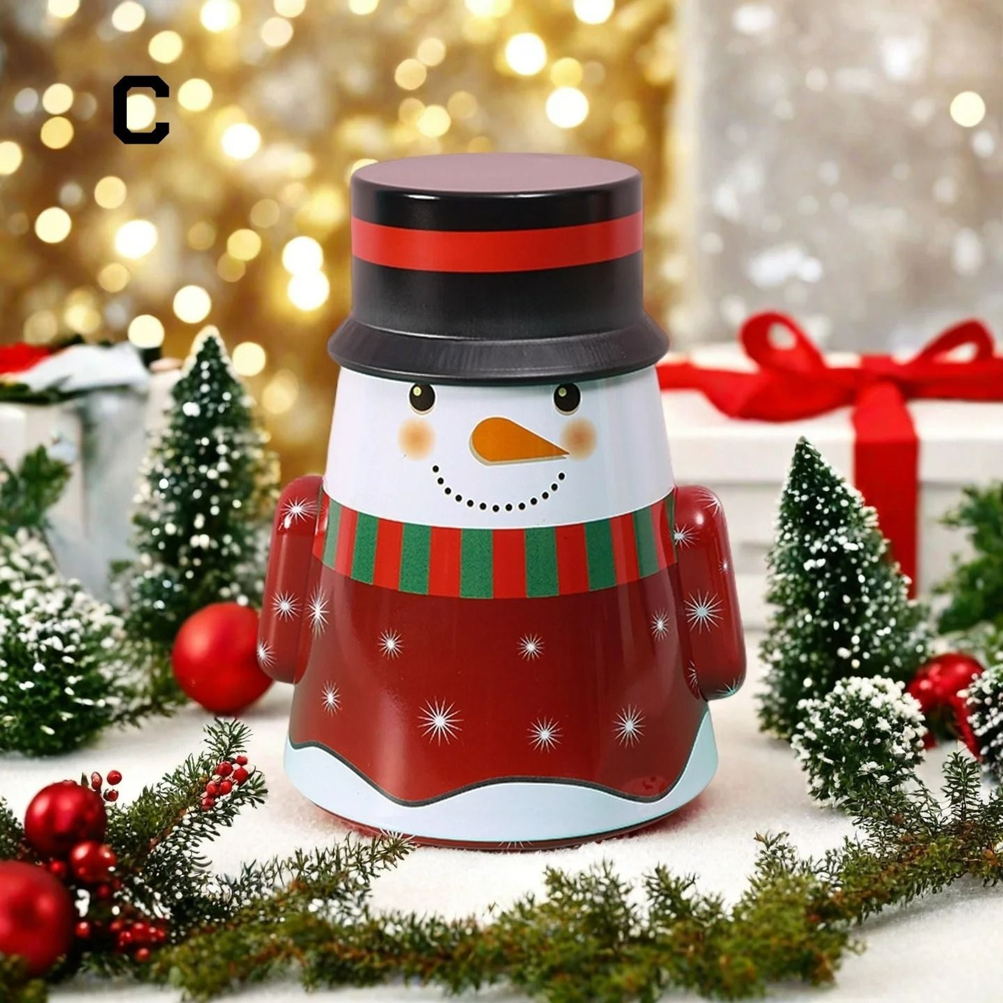 Festive Christmas Cookie Tin Gift Box Set With Lids And Ribbon 6
