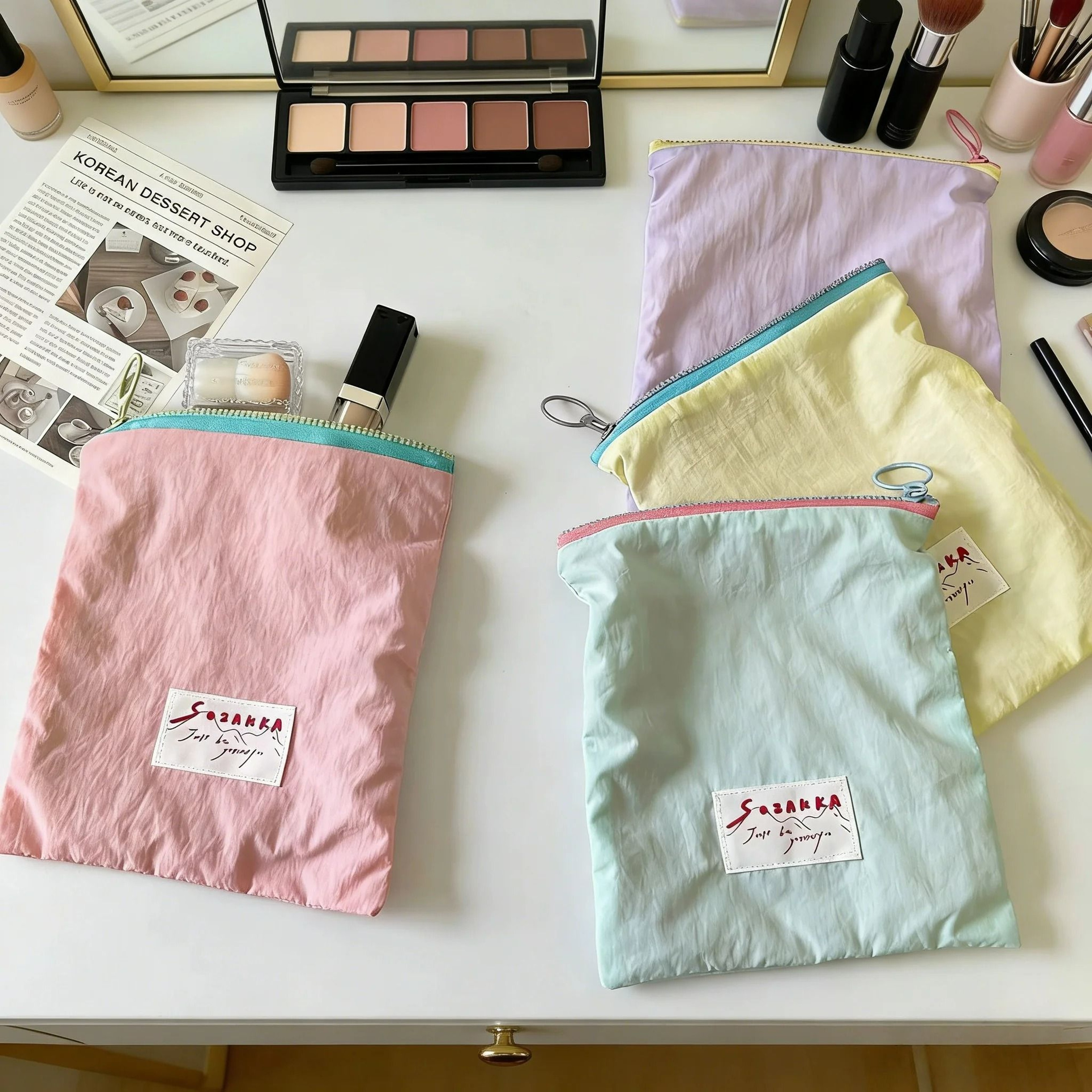 Mini Zipper Makeup And Essentials Pouch 0