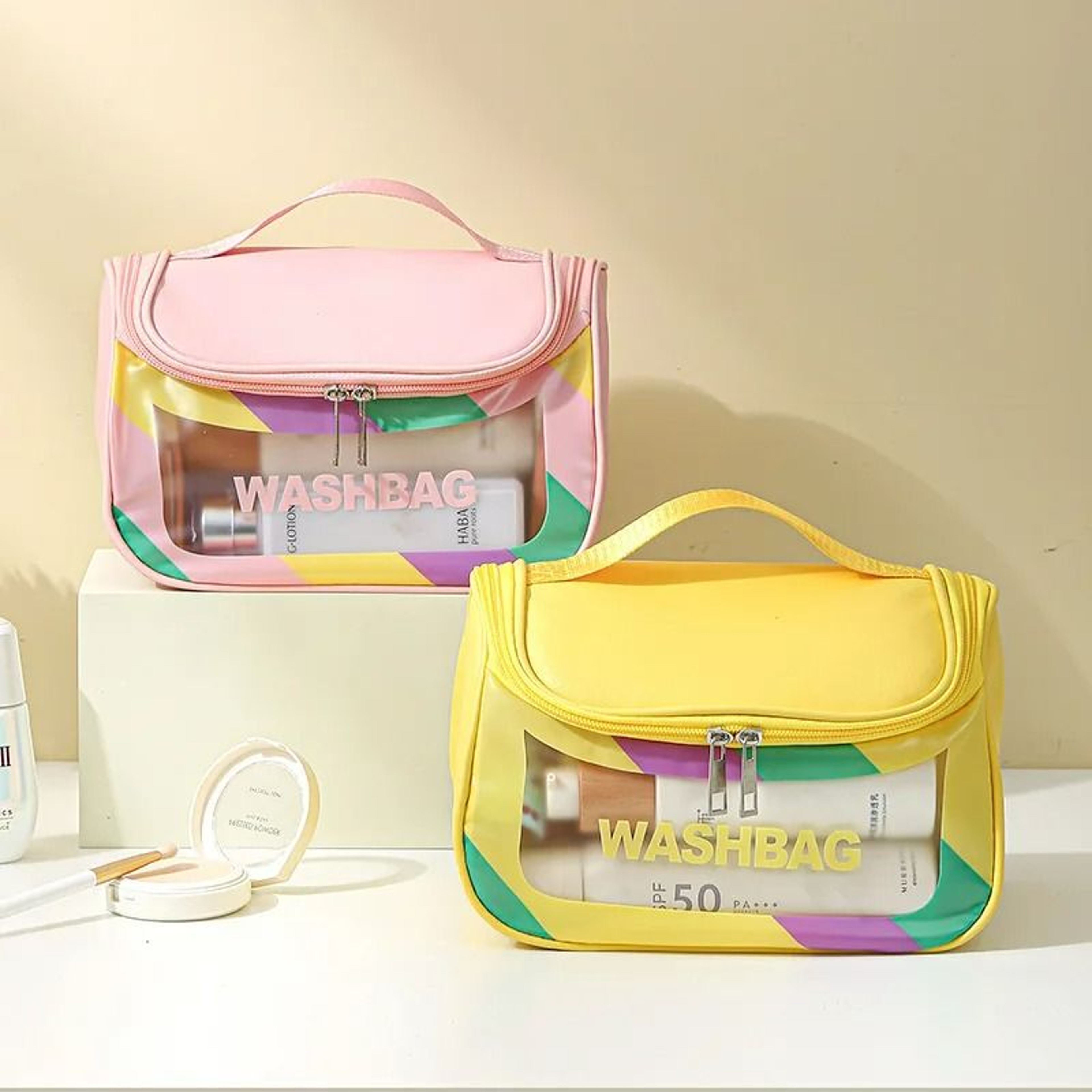 Colorful Matte PU Hanging Makeup Organizer 2