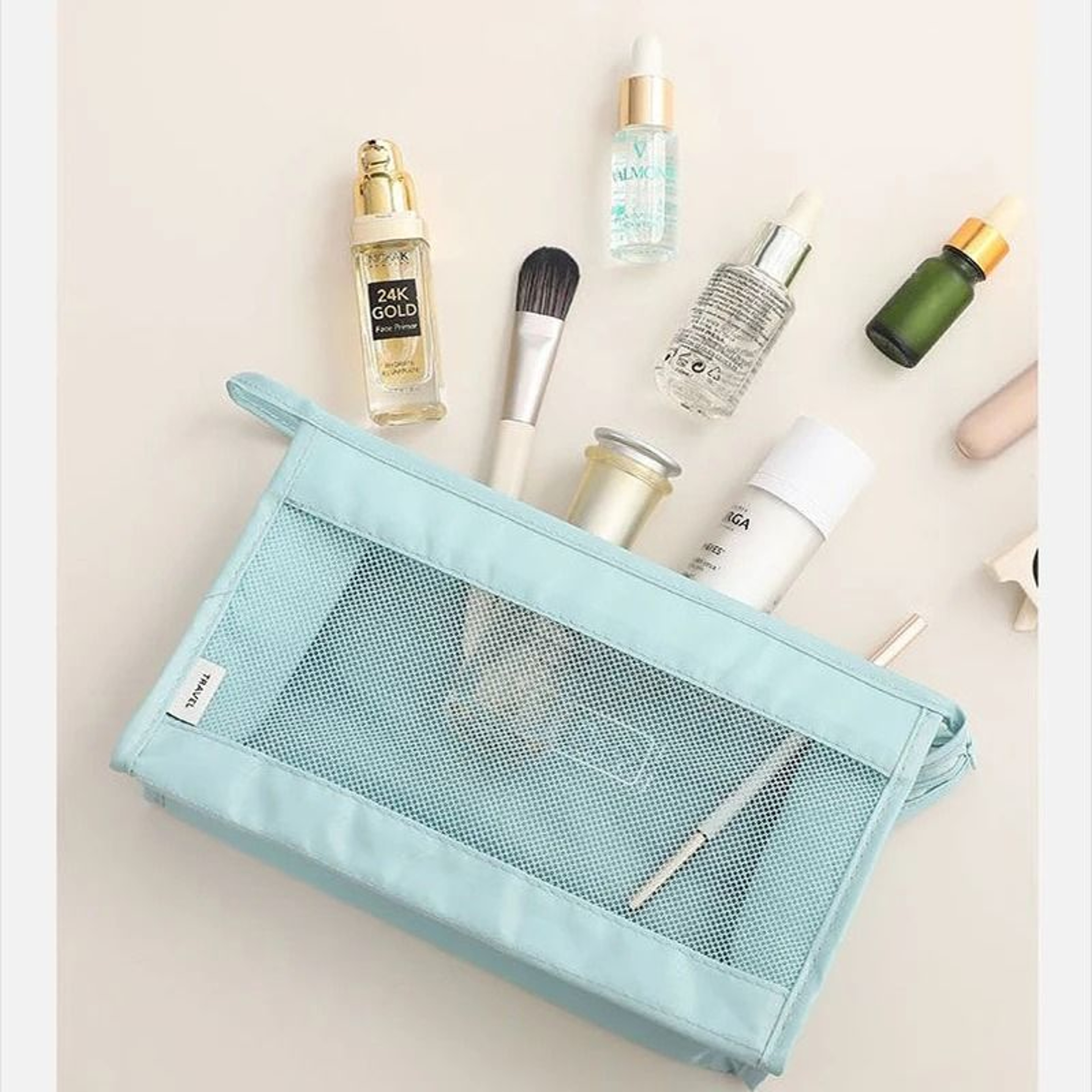 Large Capacity Visible Grid Travel Toiletry Bag 5