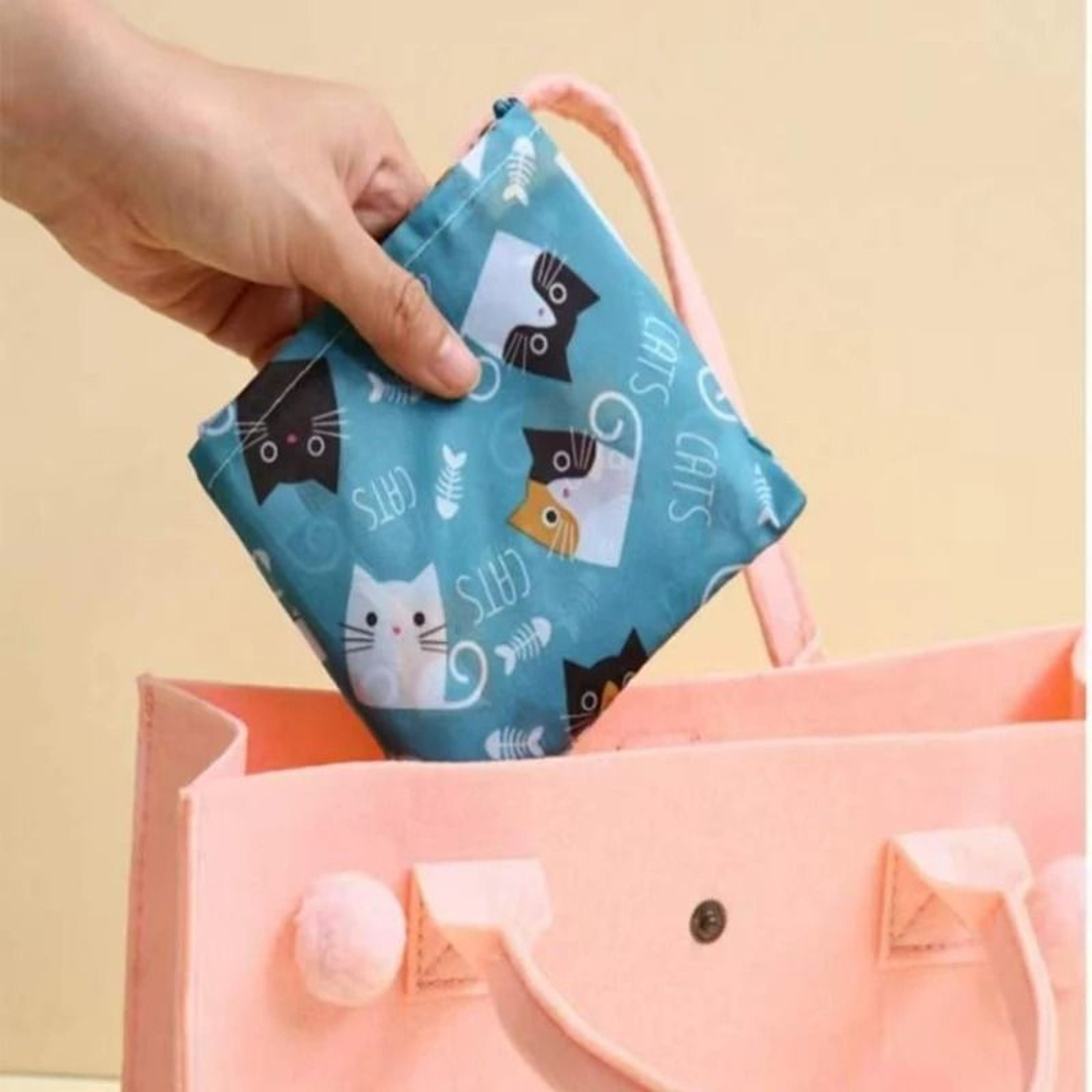 Foldaway Reusable Grocery Shoulder Bag 5