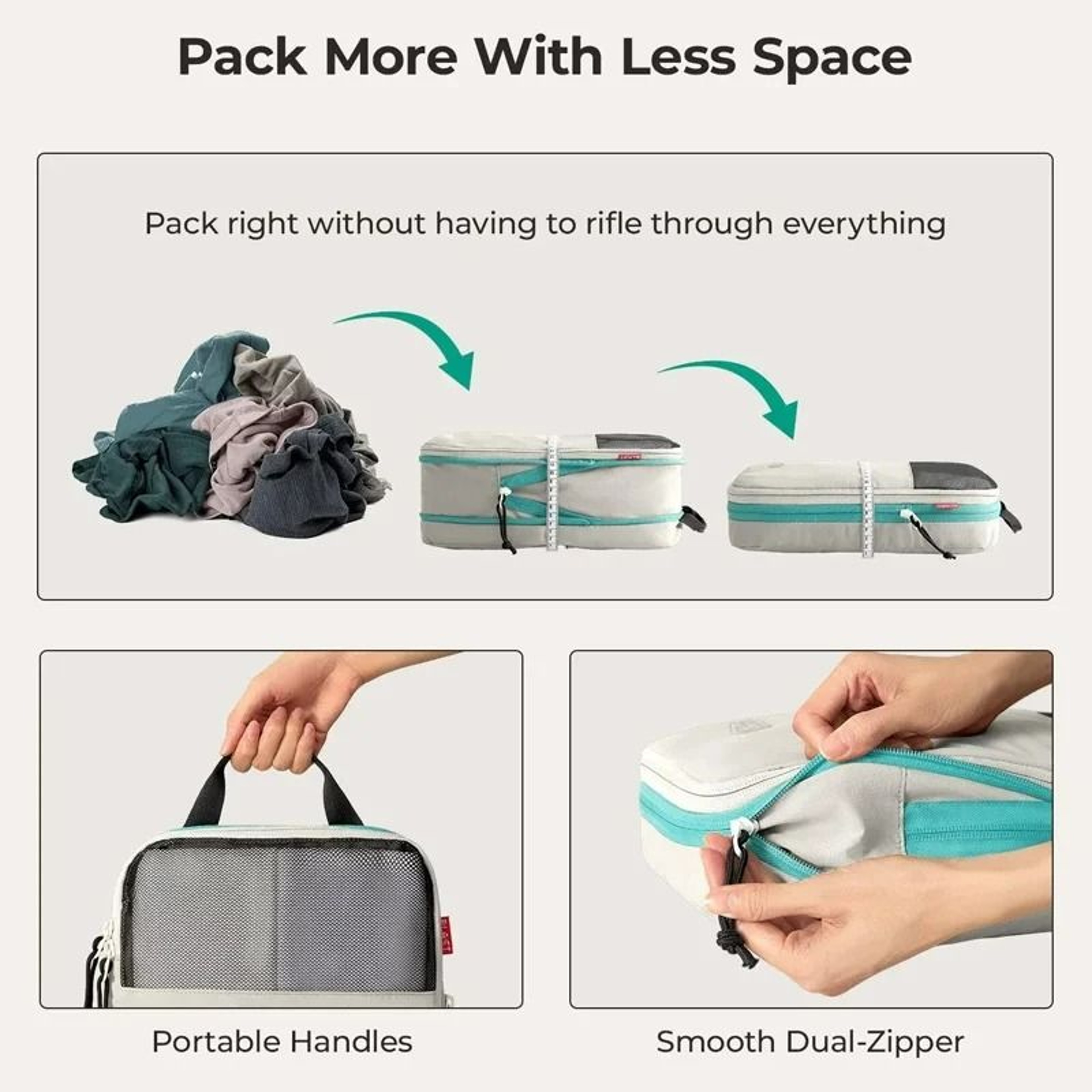 Six Piece Expandable Compression Packing Cube Set 2