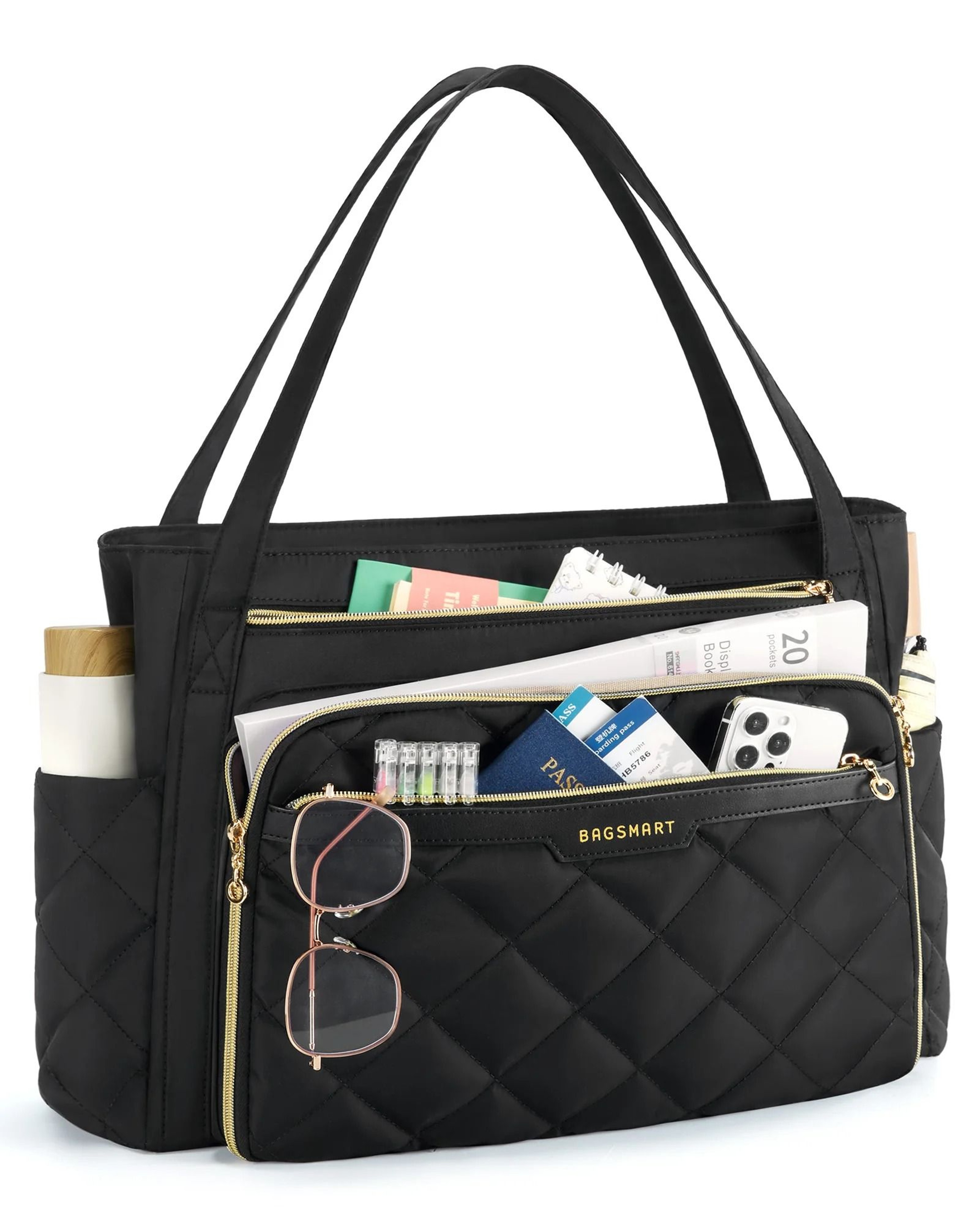Quilted Professional Laptop Work Tote Bag 2