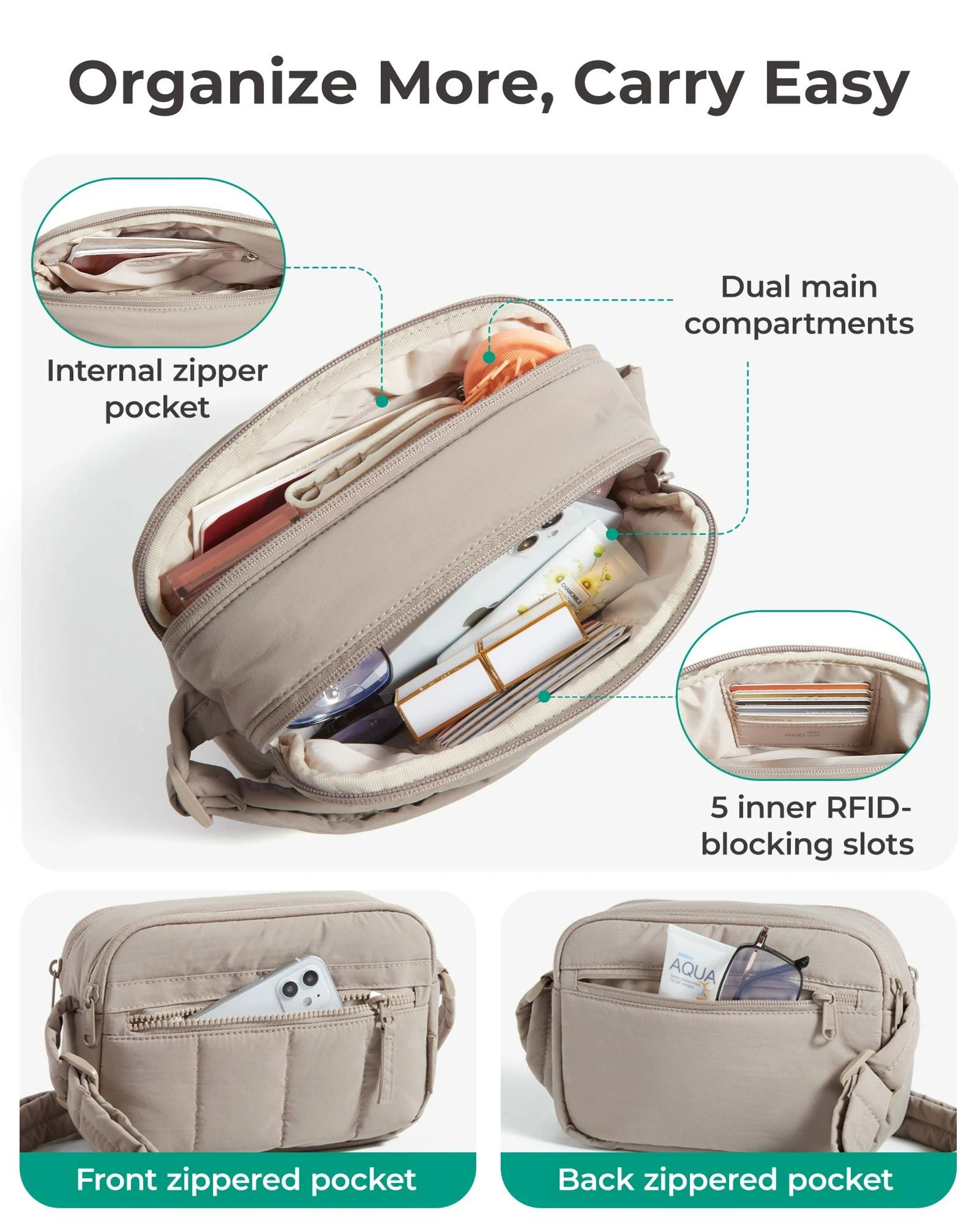 Waterproof Mini Puffy Crossbody Wallet Bag 1