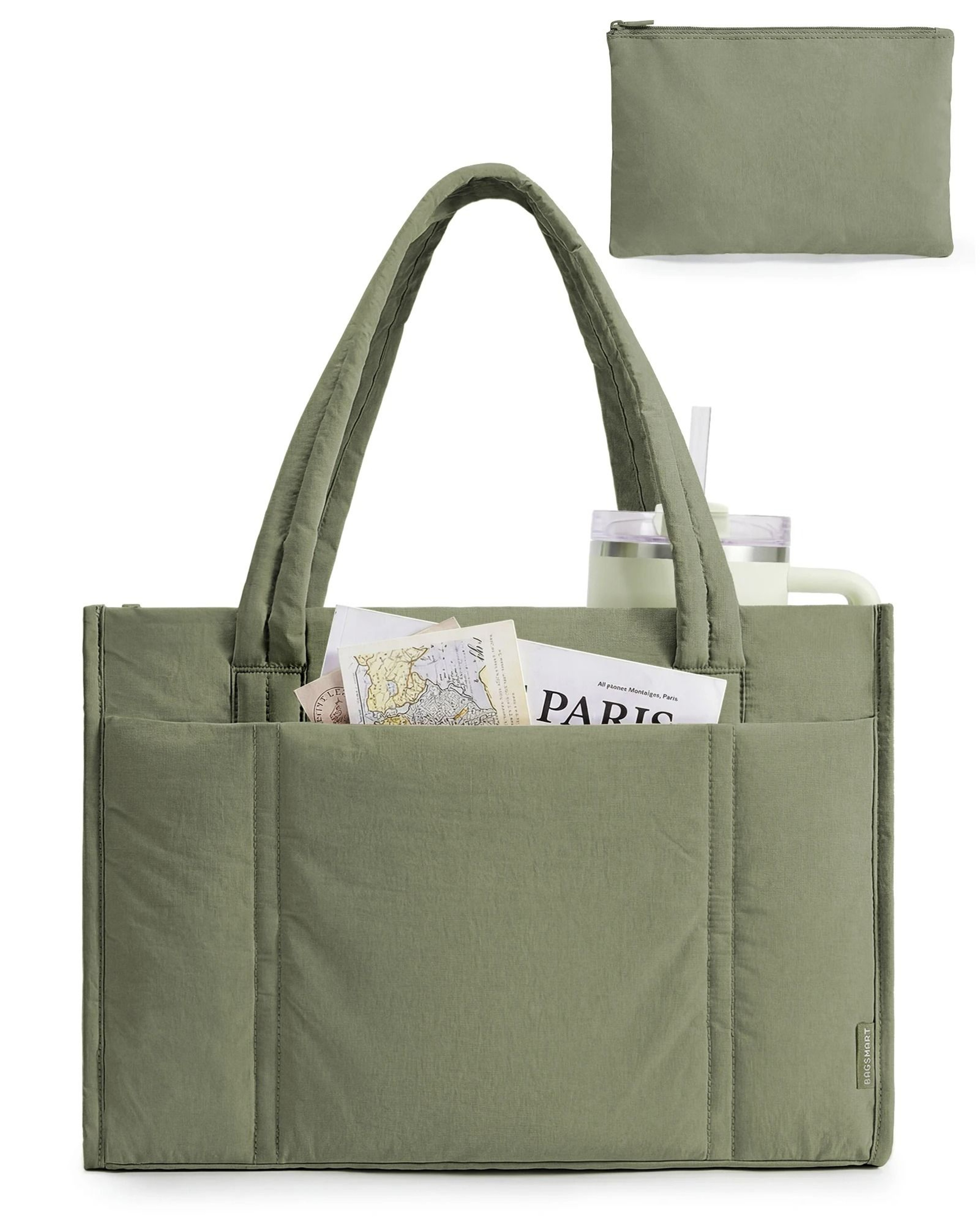 Two Piece Puffy Quilted Work Tote Set 11
