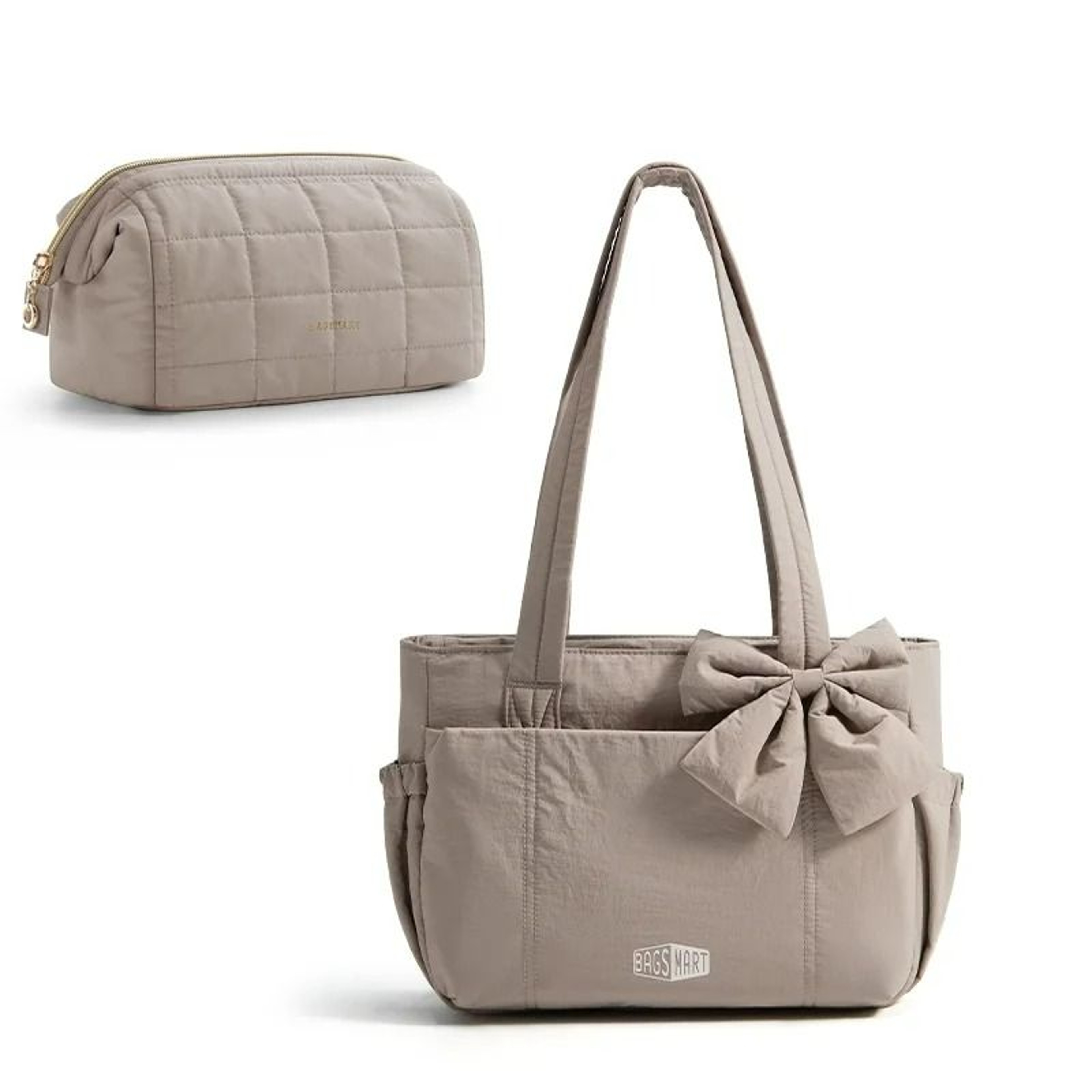 Multipocket Quilted Padded Commuter Hobo Tote 15
