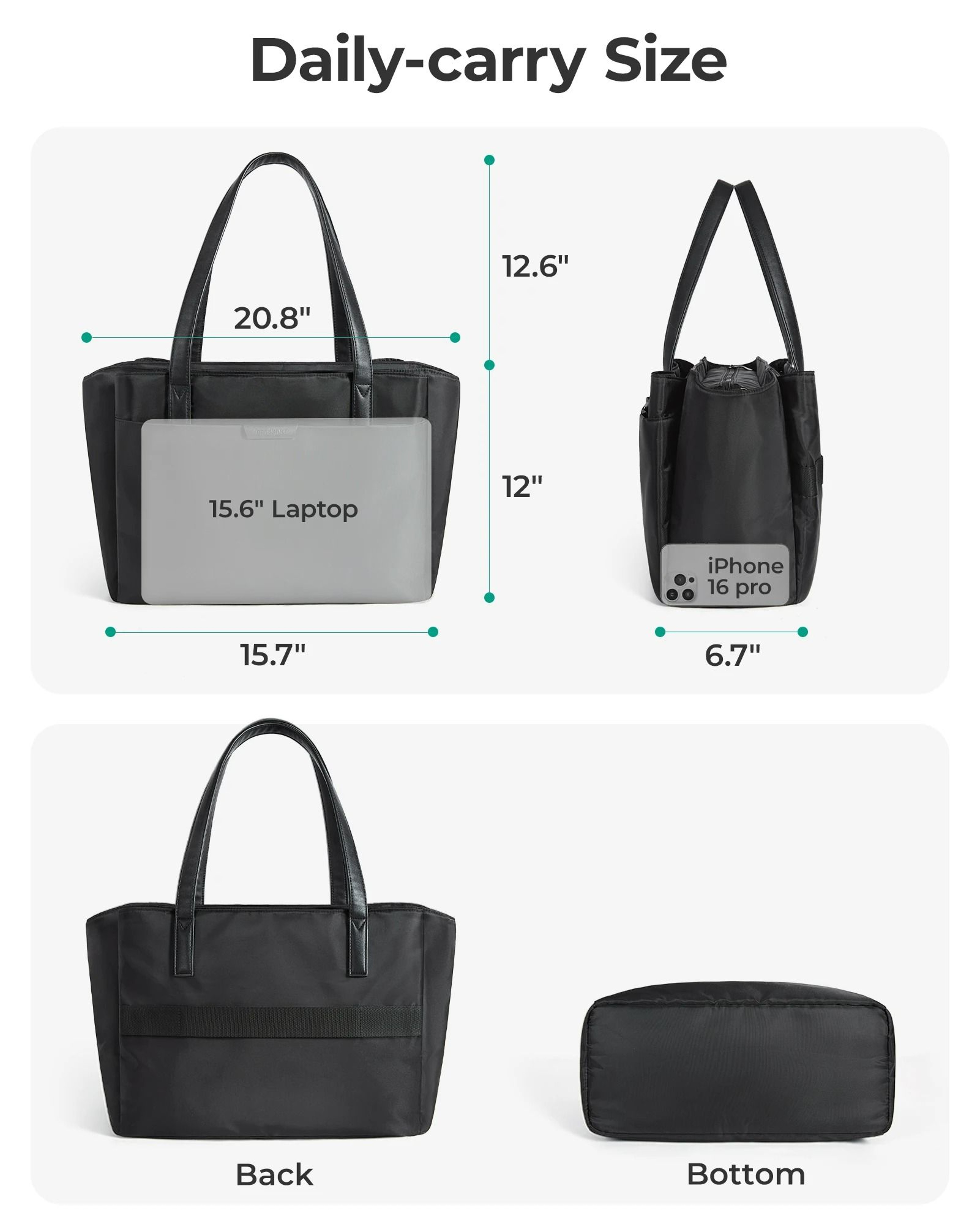 Four Compartment 156 Inch Laptop Work Tote 4