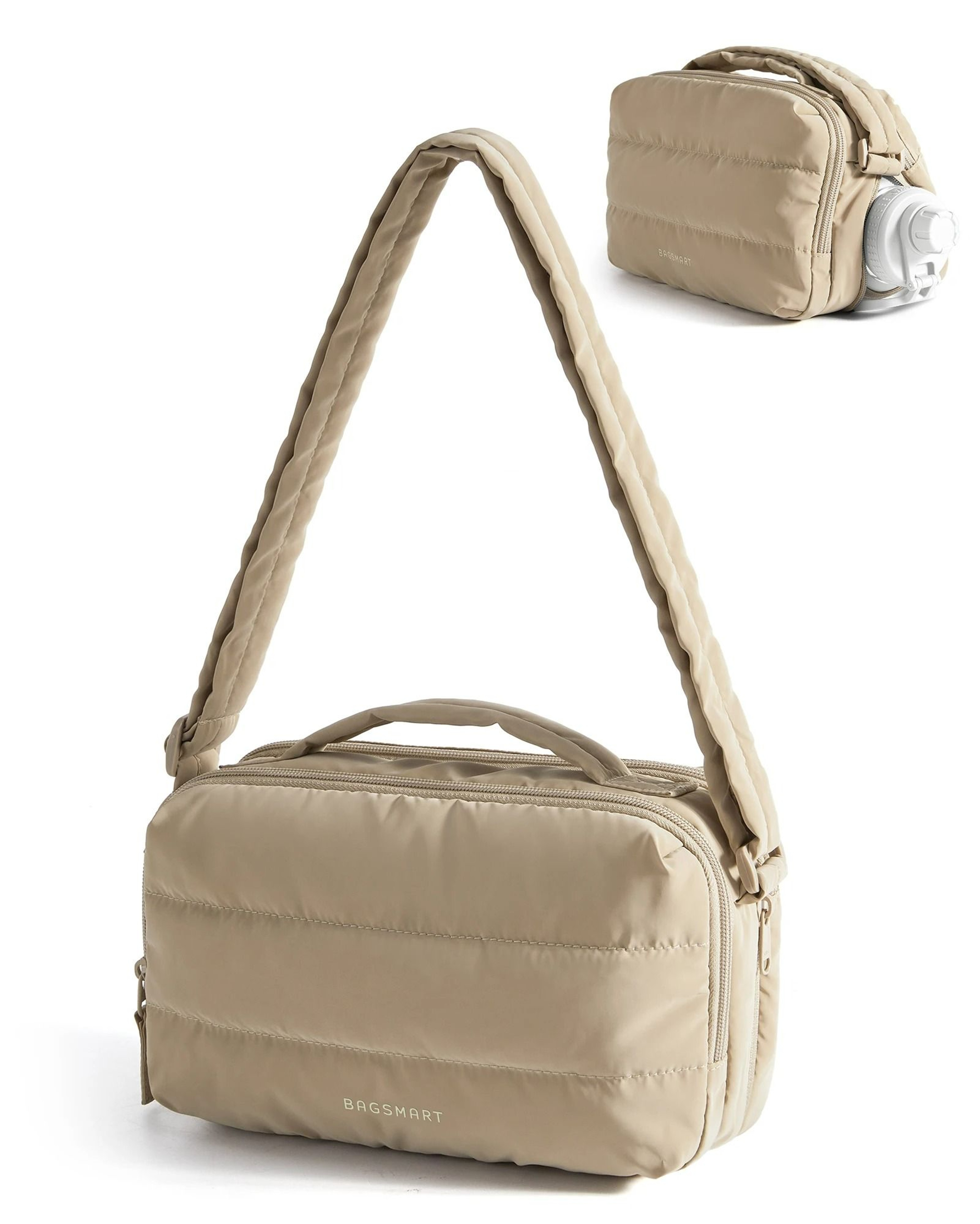 Water Resistant Crossbody Bag With Bottle Pocket 9