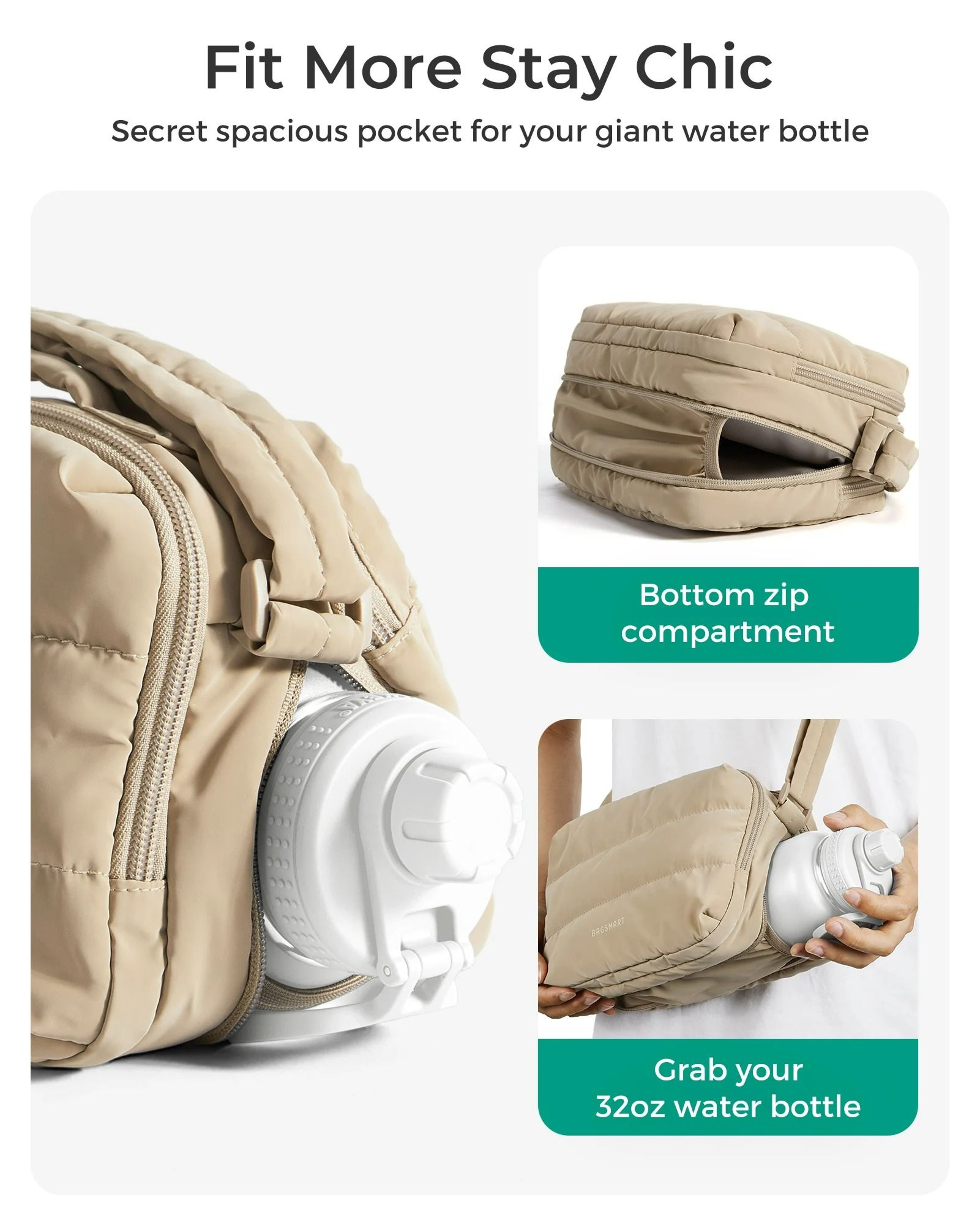 Water Resistant Crossbody Bag With Bottle Pocket 3