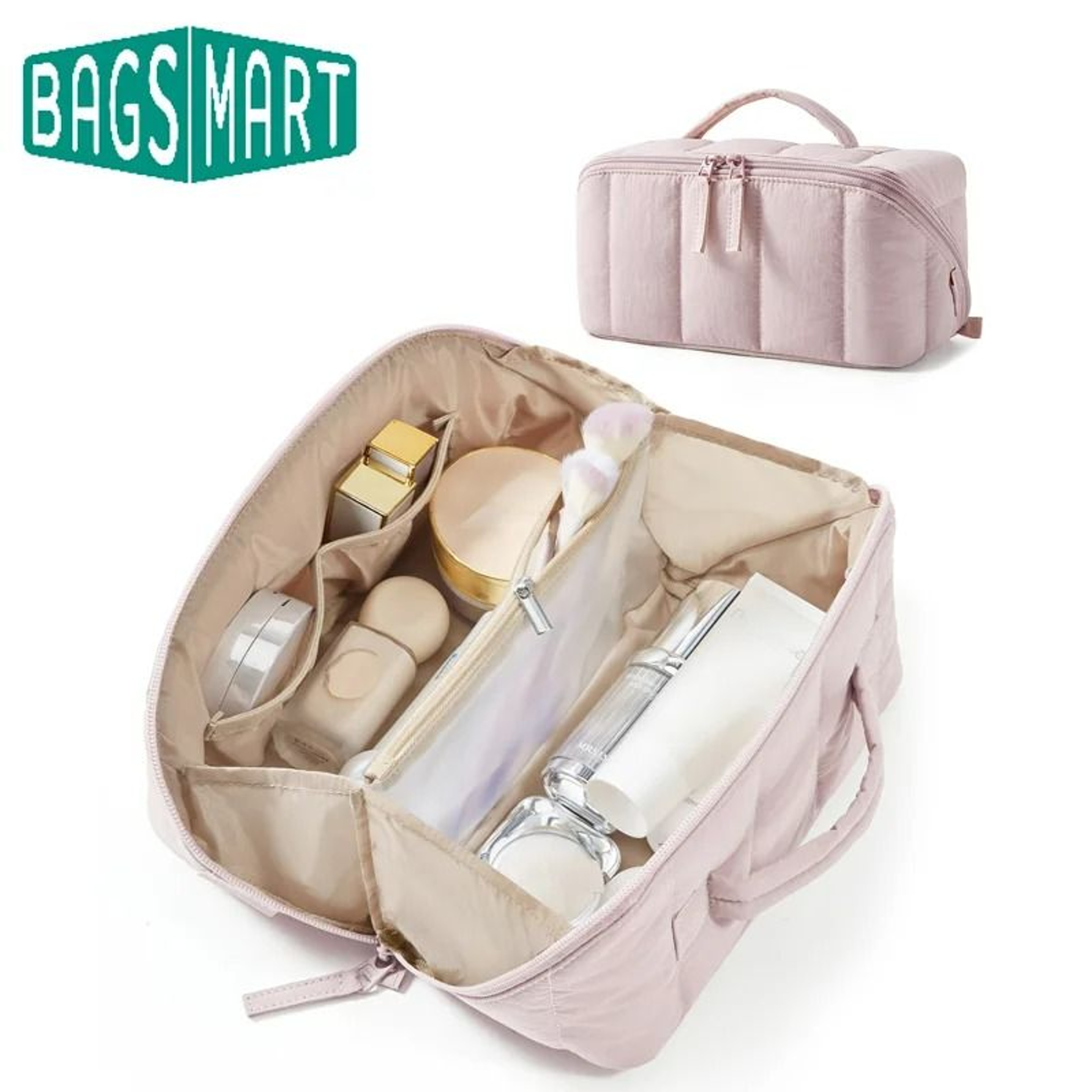 Flat Opening Puffy Cosmetic Organizer Case 1