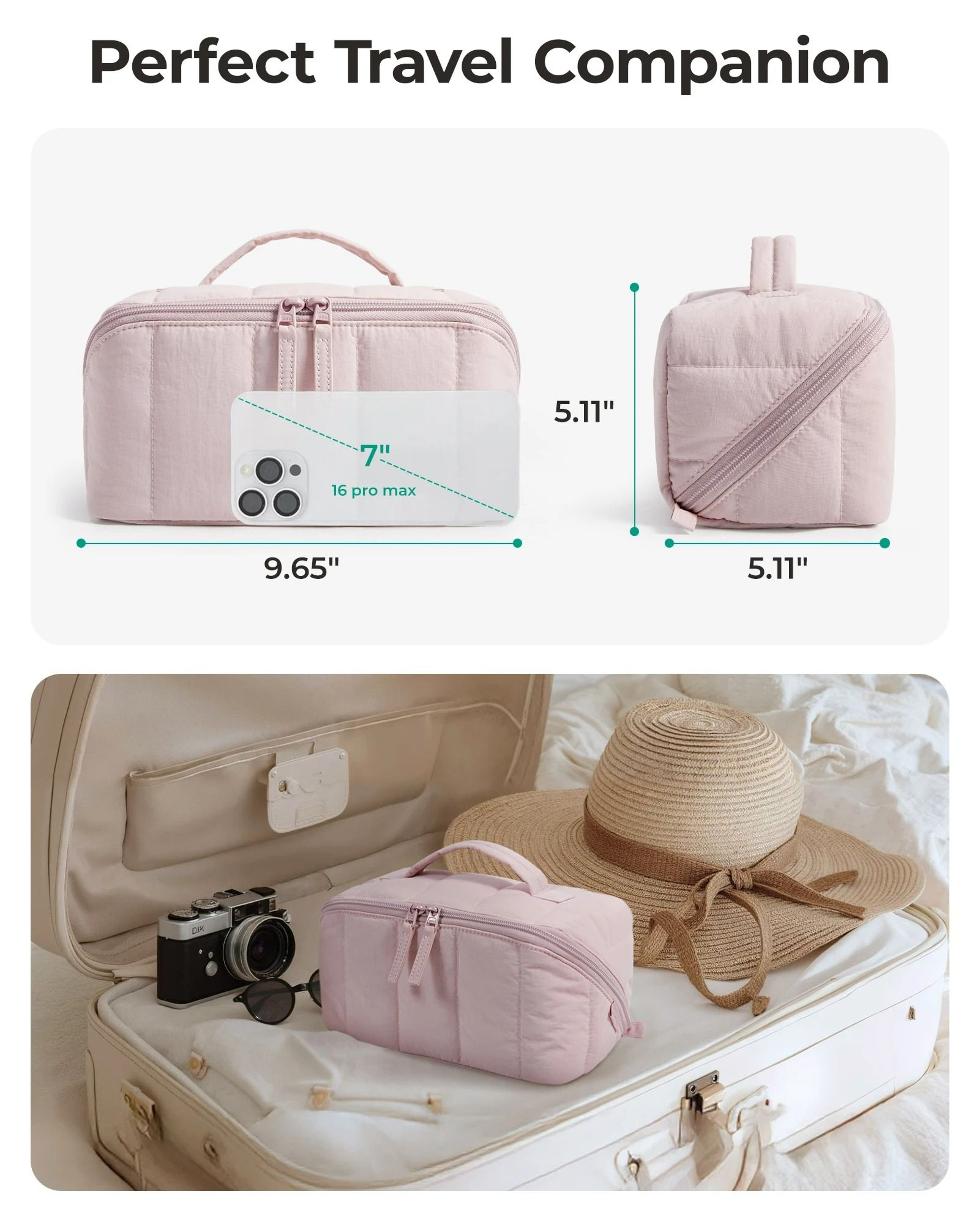 Flat Opening Puffy Cosmetic Organizer Case 4