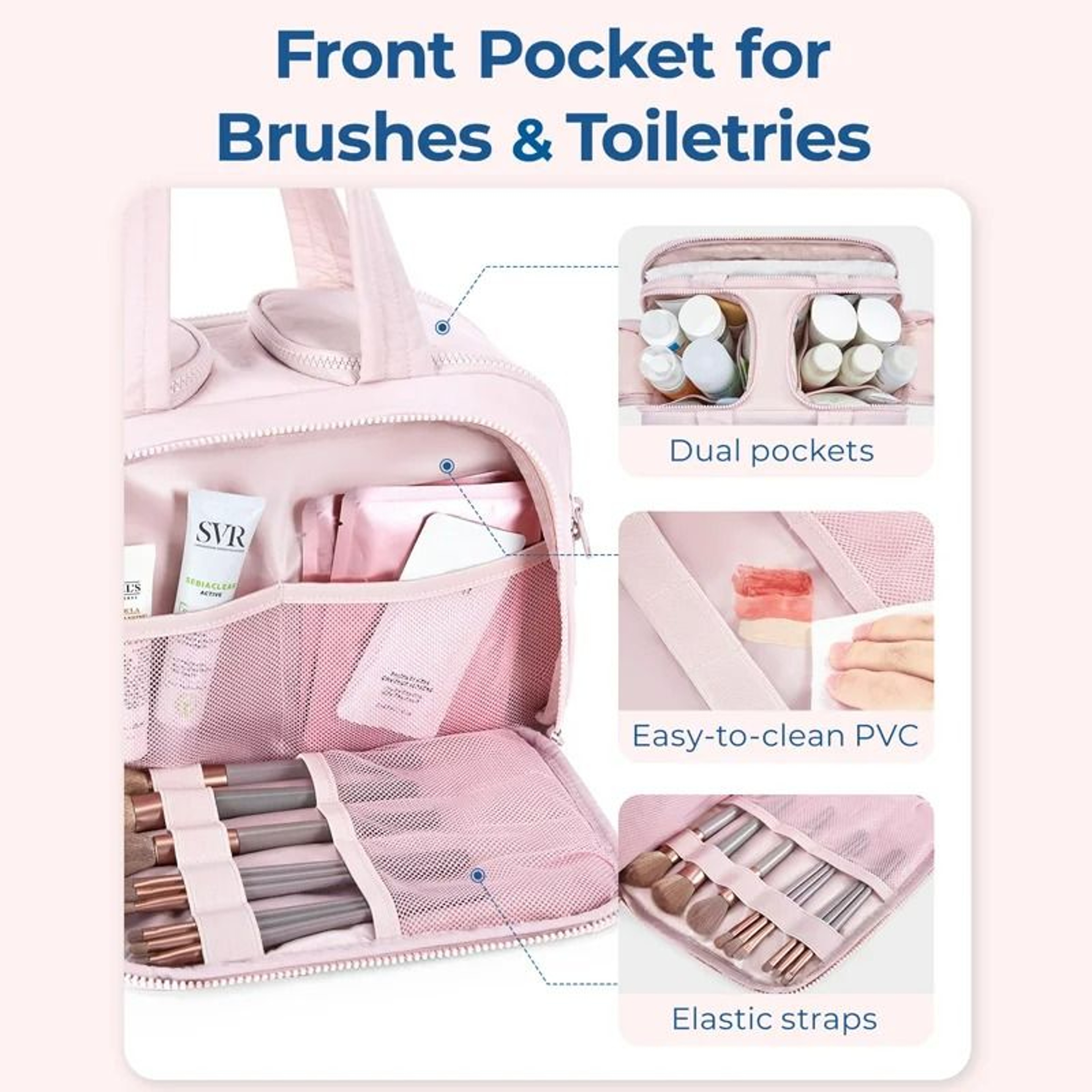 Lightweight Large Capacity Travel Makeup Pouch 3