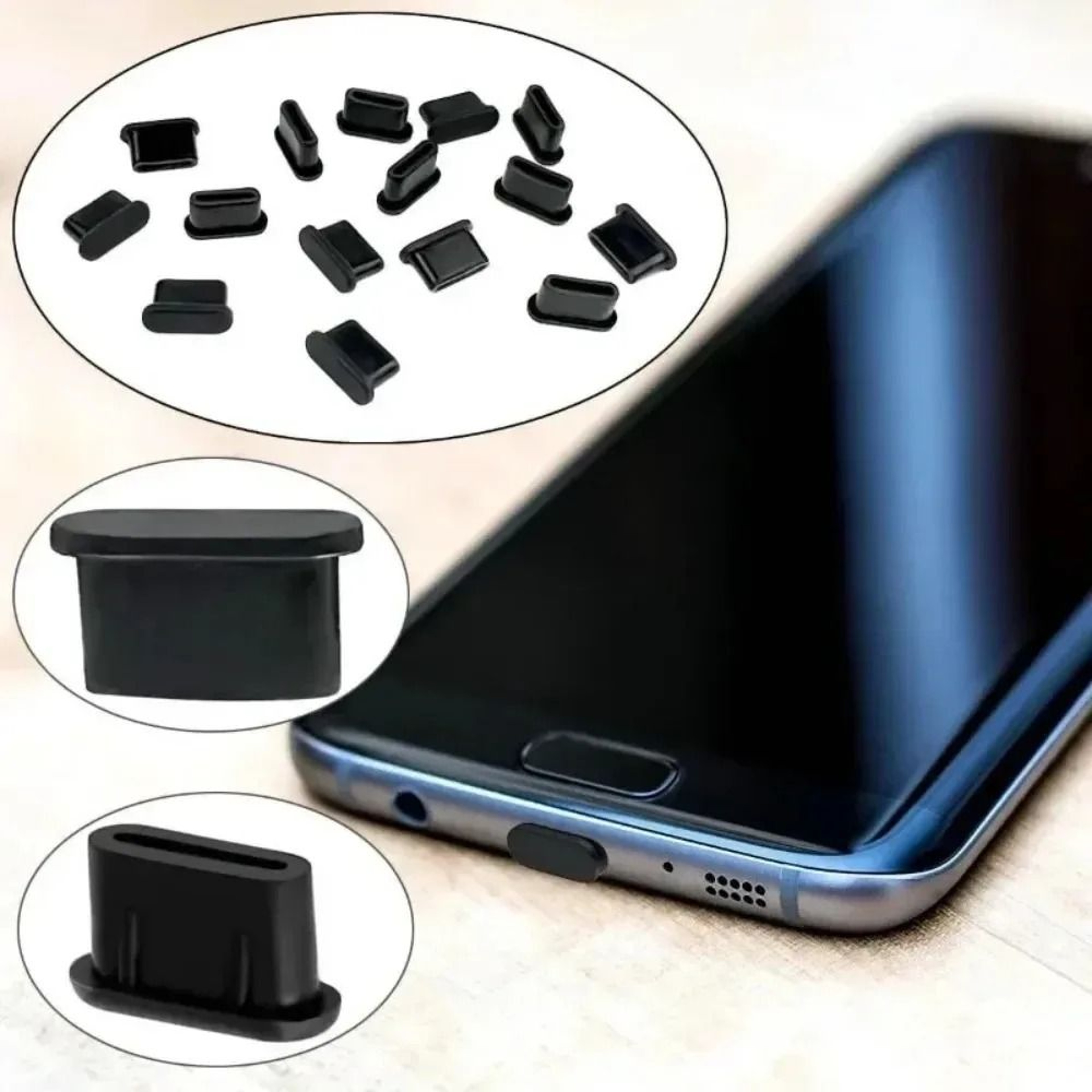 Silicone USB C Dust Plug And Cleaning Brush Set 2
