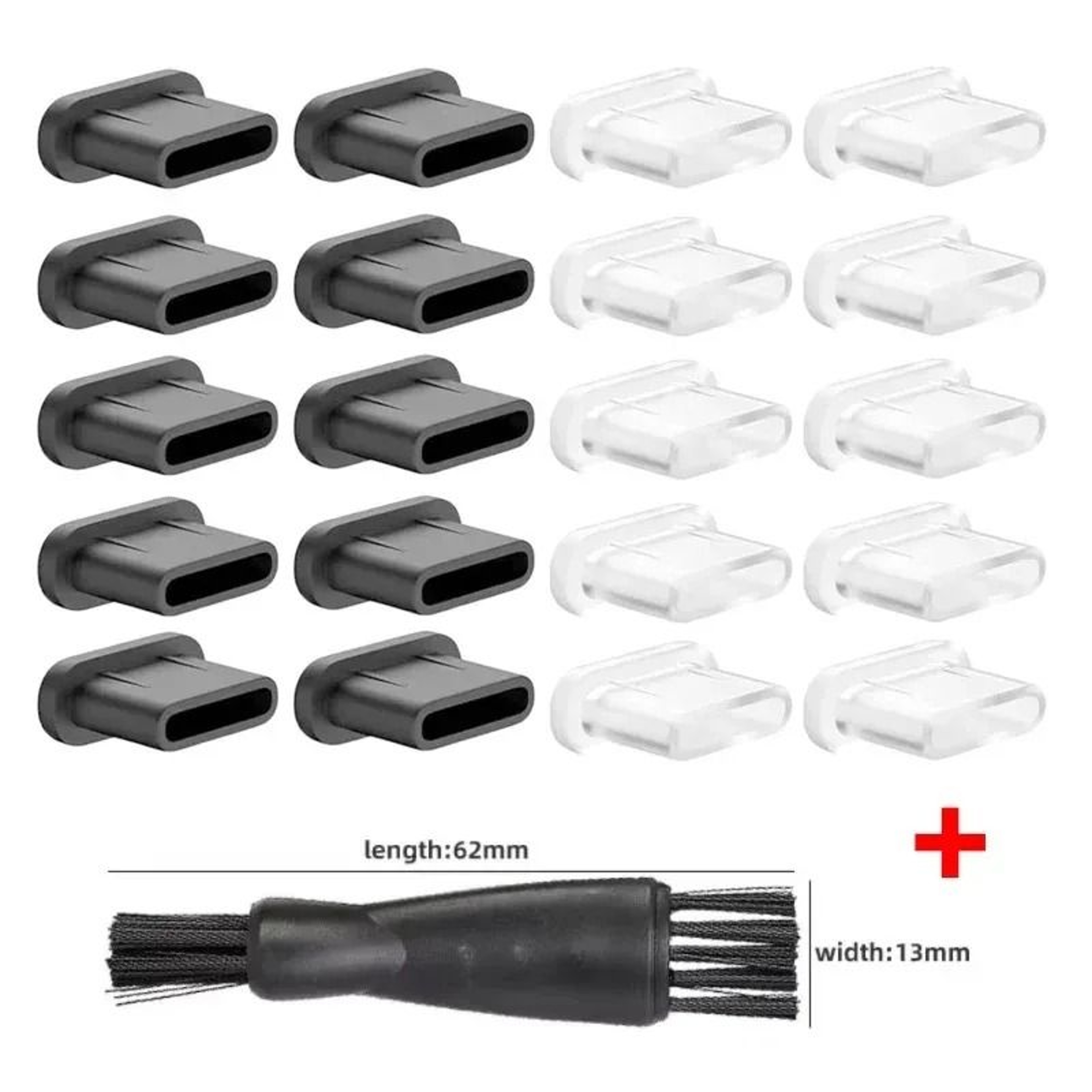 Silicone USB C Dust Plug And Cleaning Brush Set 7
