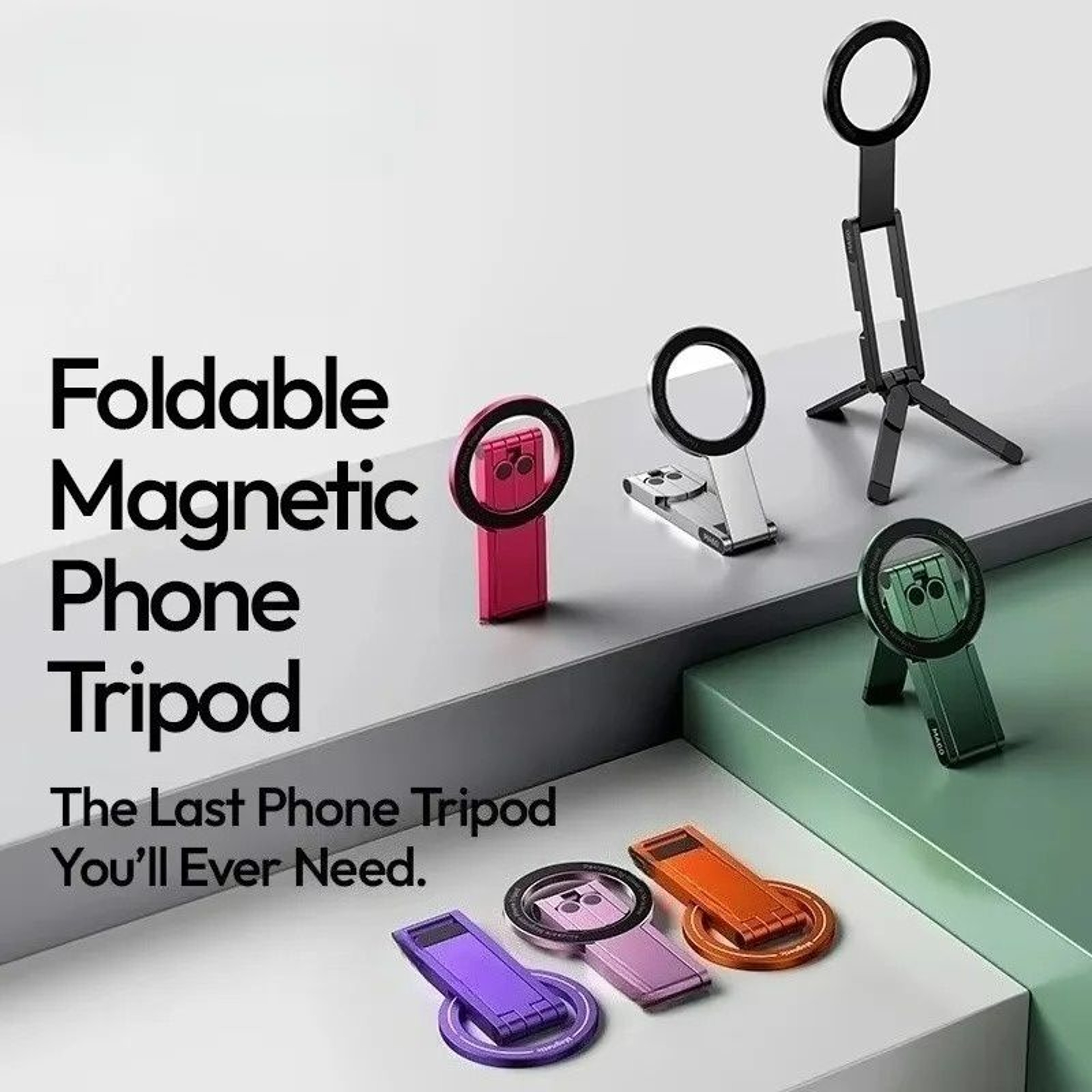 Foldable Magnetic Phone Tripod And Selfie Grip 2