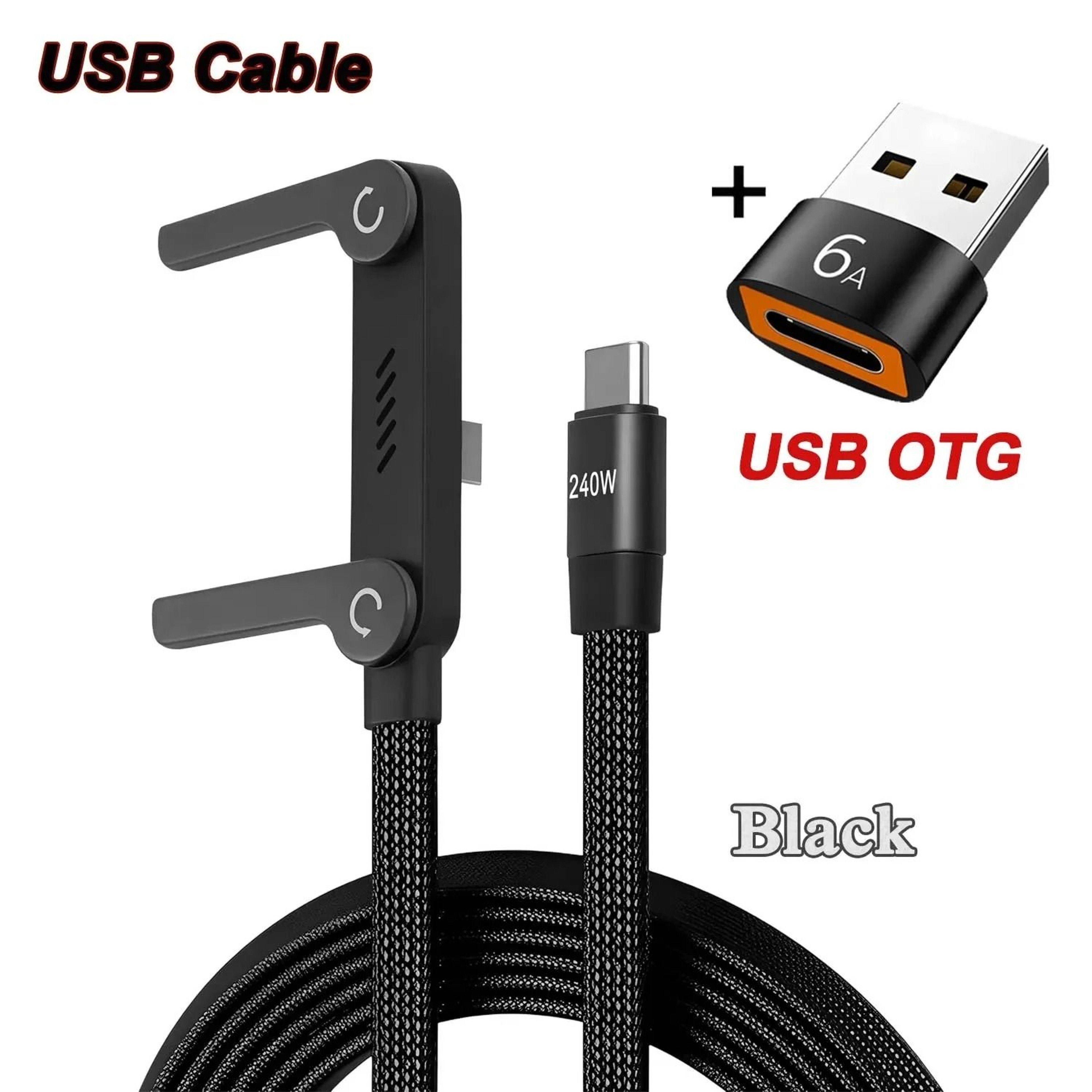 240W Type C Fast Charging Cable With Adjustable Stand 8