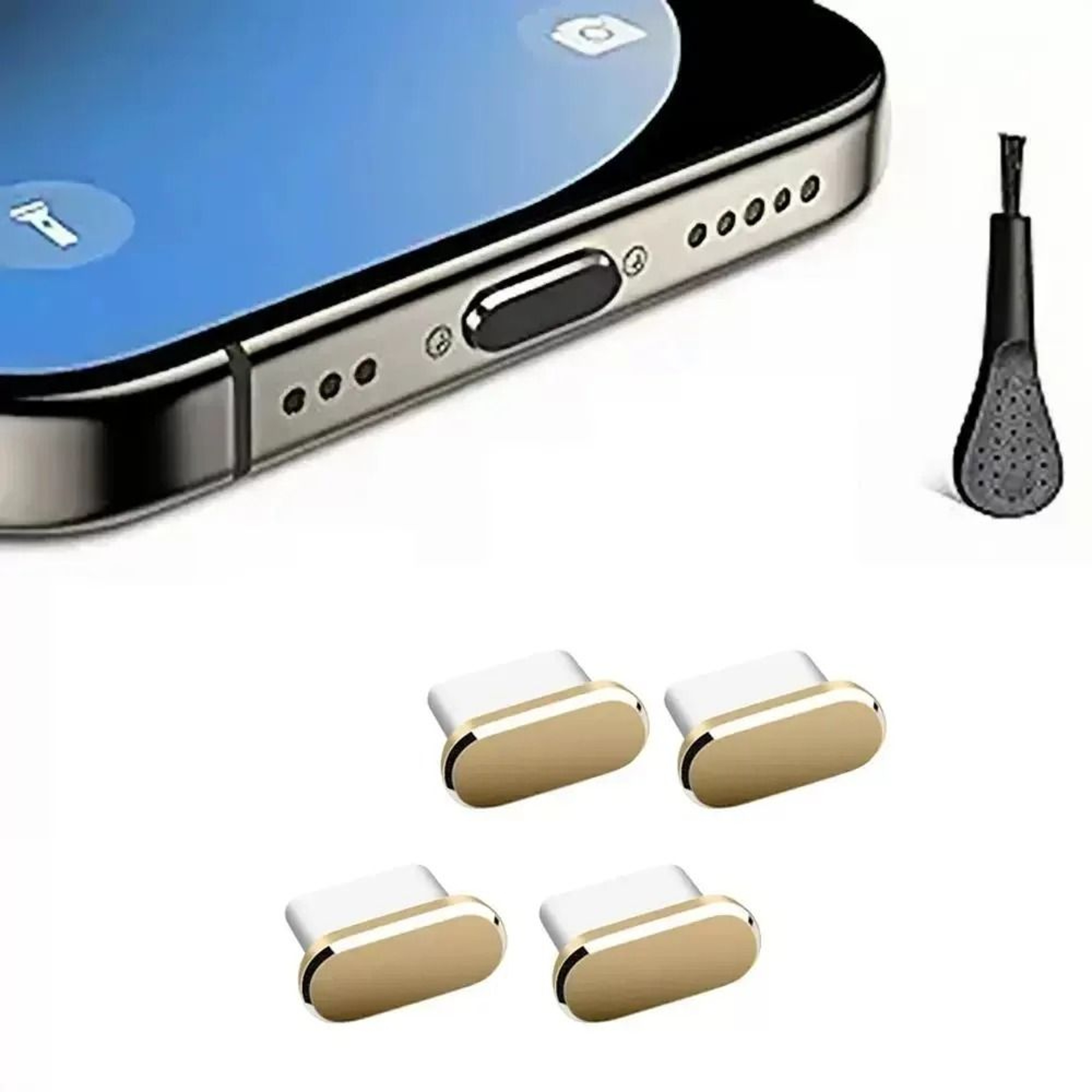 USB C Port Cleaning Brush And Dust Plug Kit 10