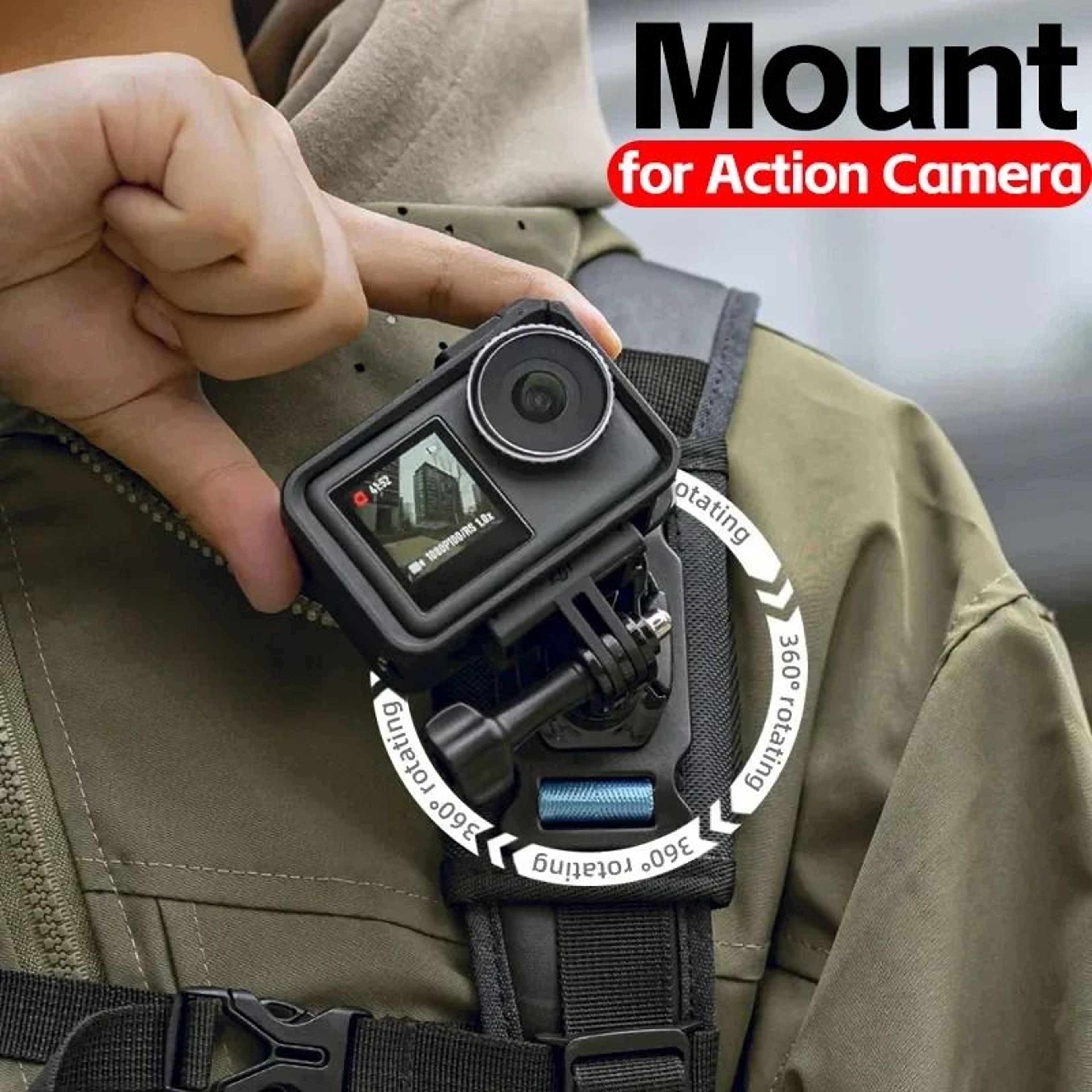 Rotating Shoulder Strap Action Camera Mount 1