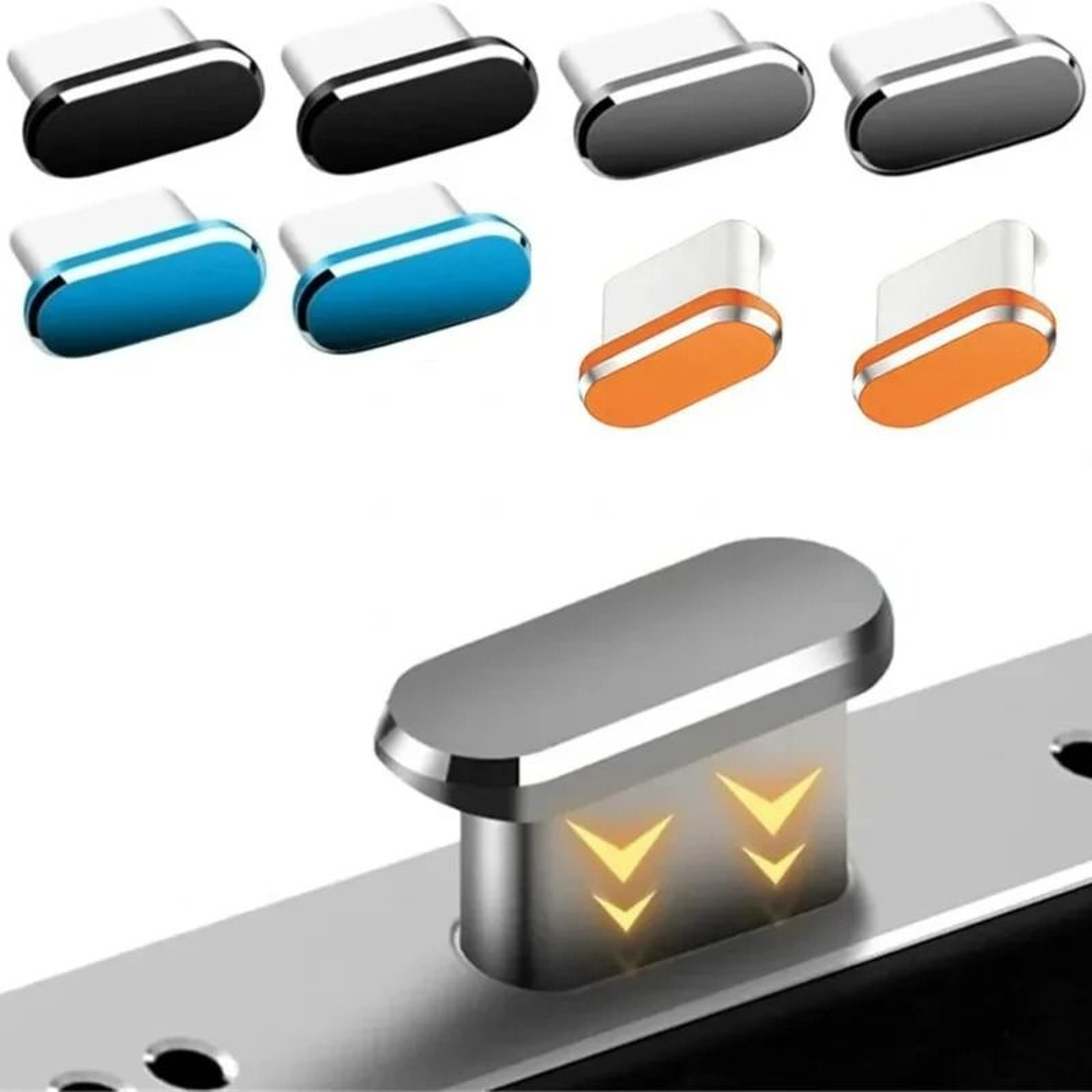 Metal USB C Charging Port Dust Plug Set 1