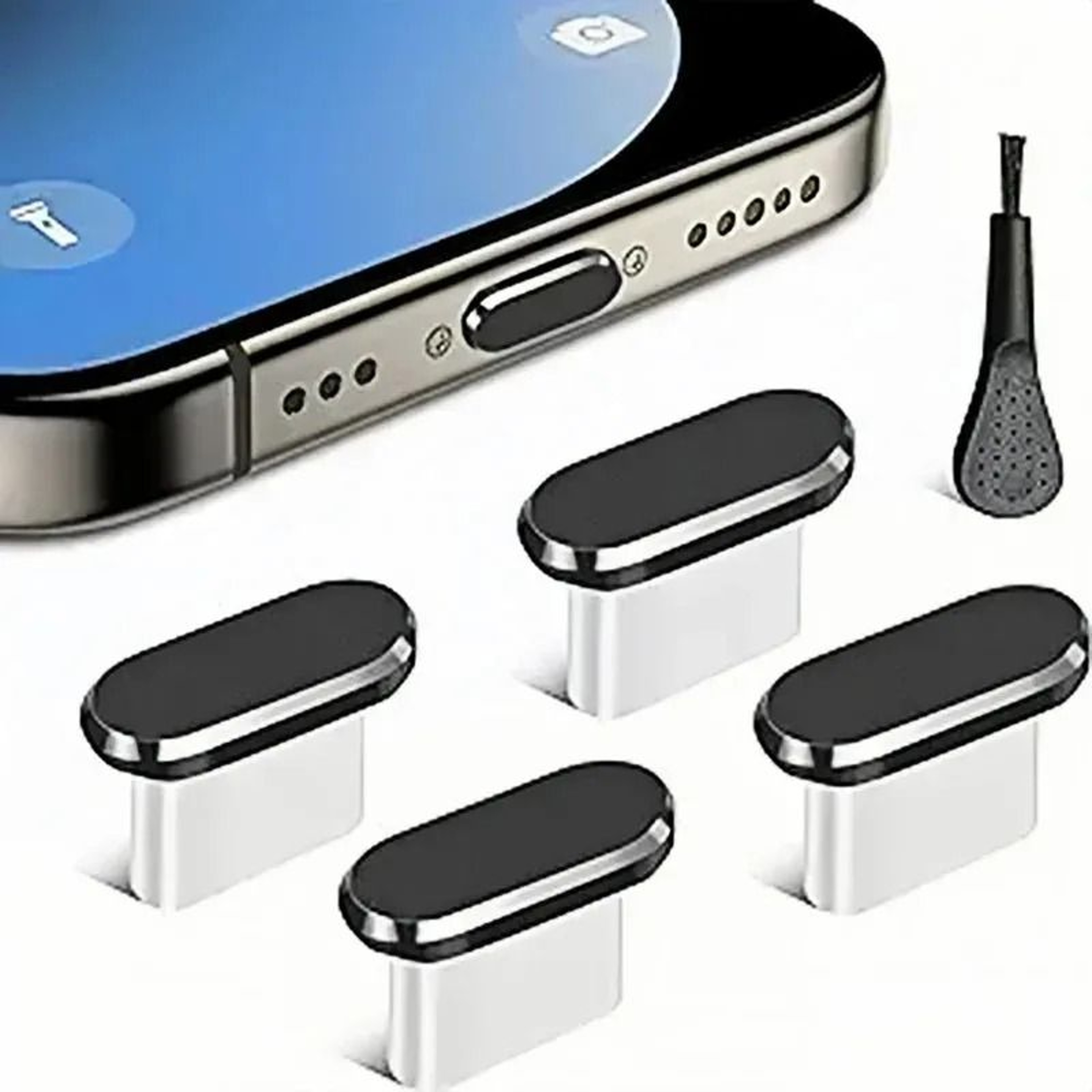 4 Piece USB C Dust Plug Phone Charm Set 0