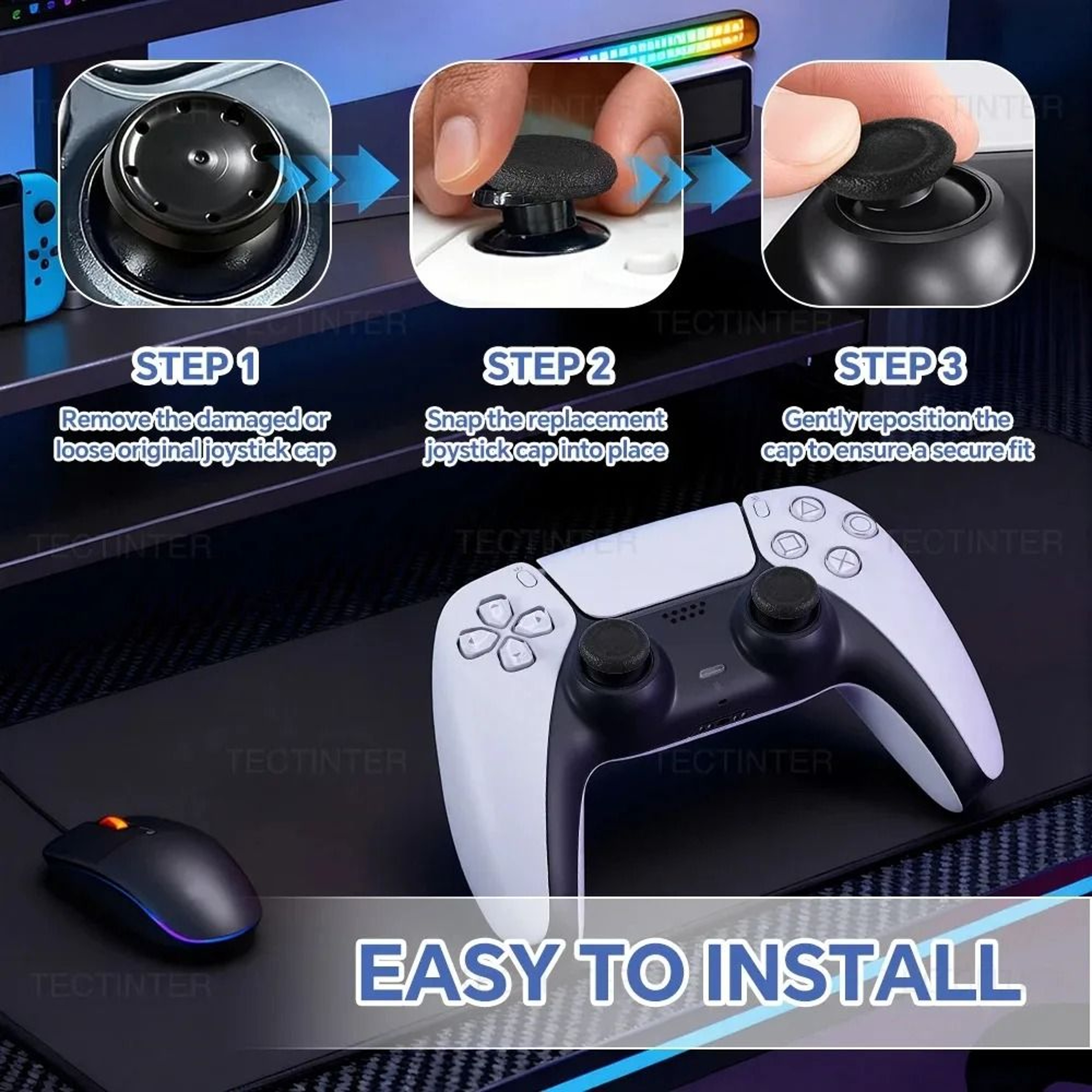 Wear Resistant PS5 PS4 Controller Thumbstick Caps 3