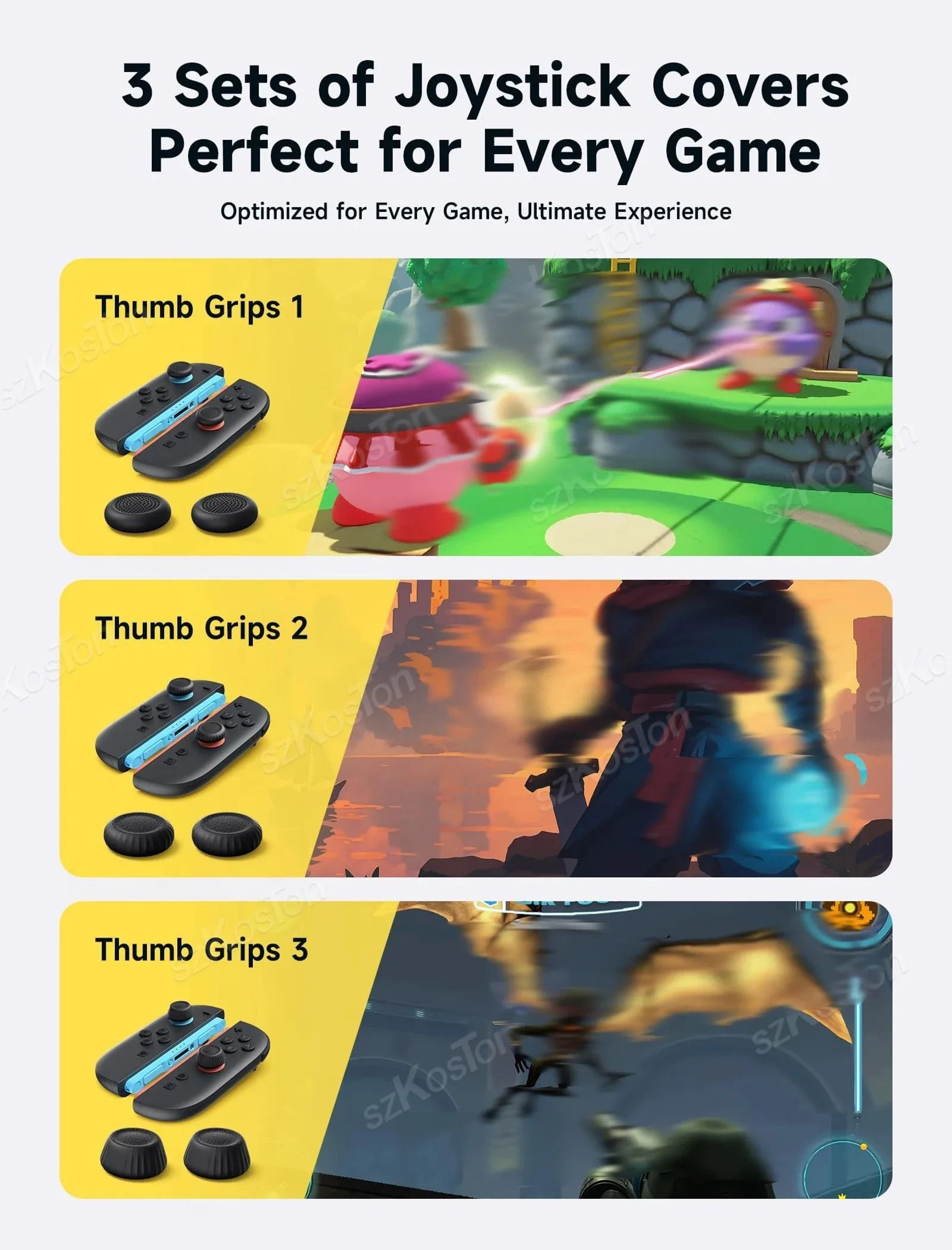 6 Piece Nintendo Switch 2 Joy Con Thumb Grip Set 3
