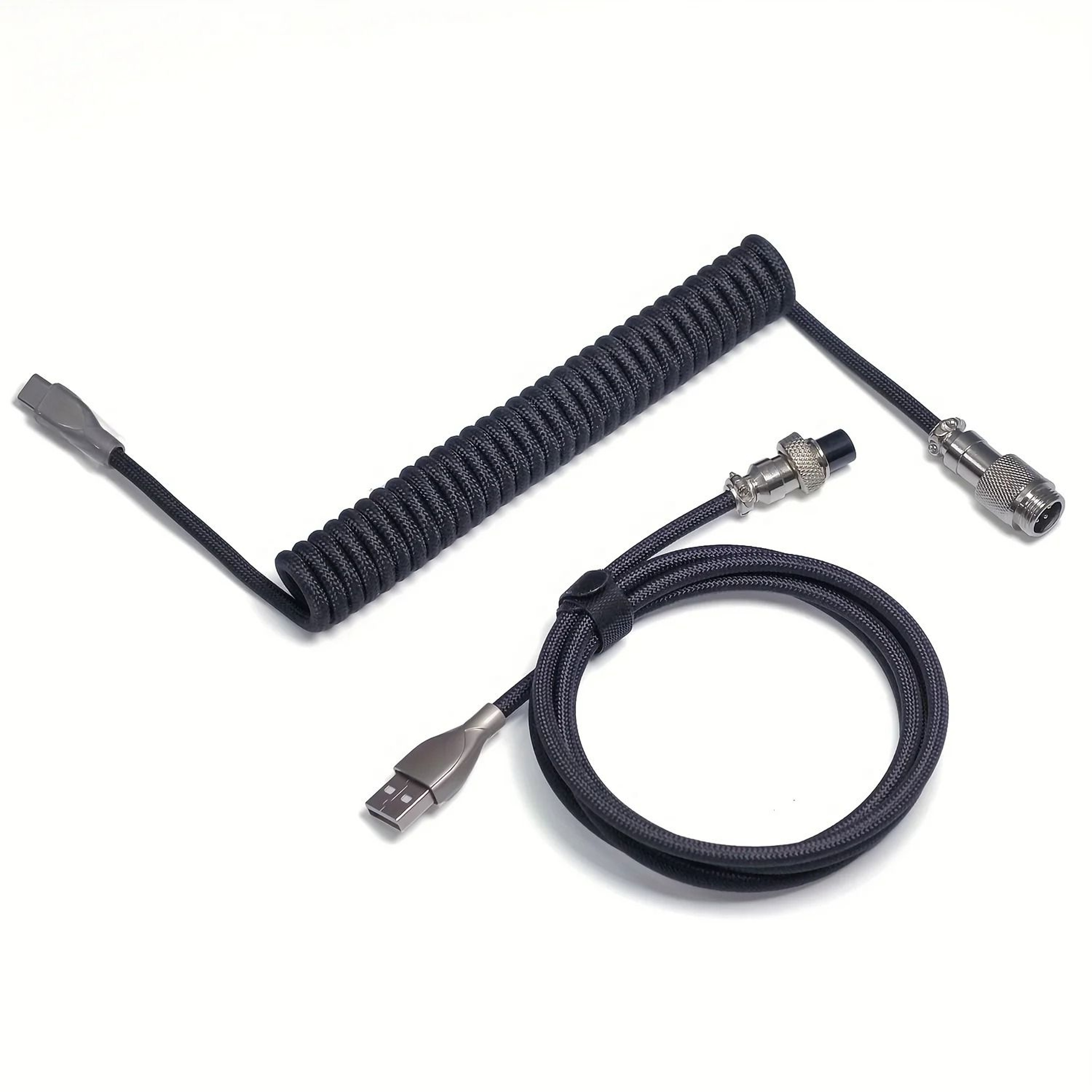 Colorful Coiled USB C Aviator Keyboard Cable 9
