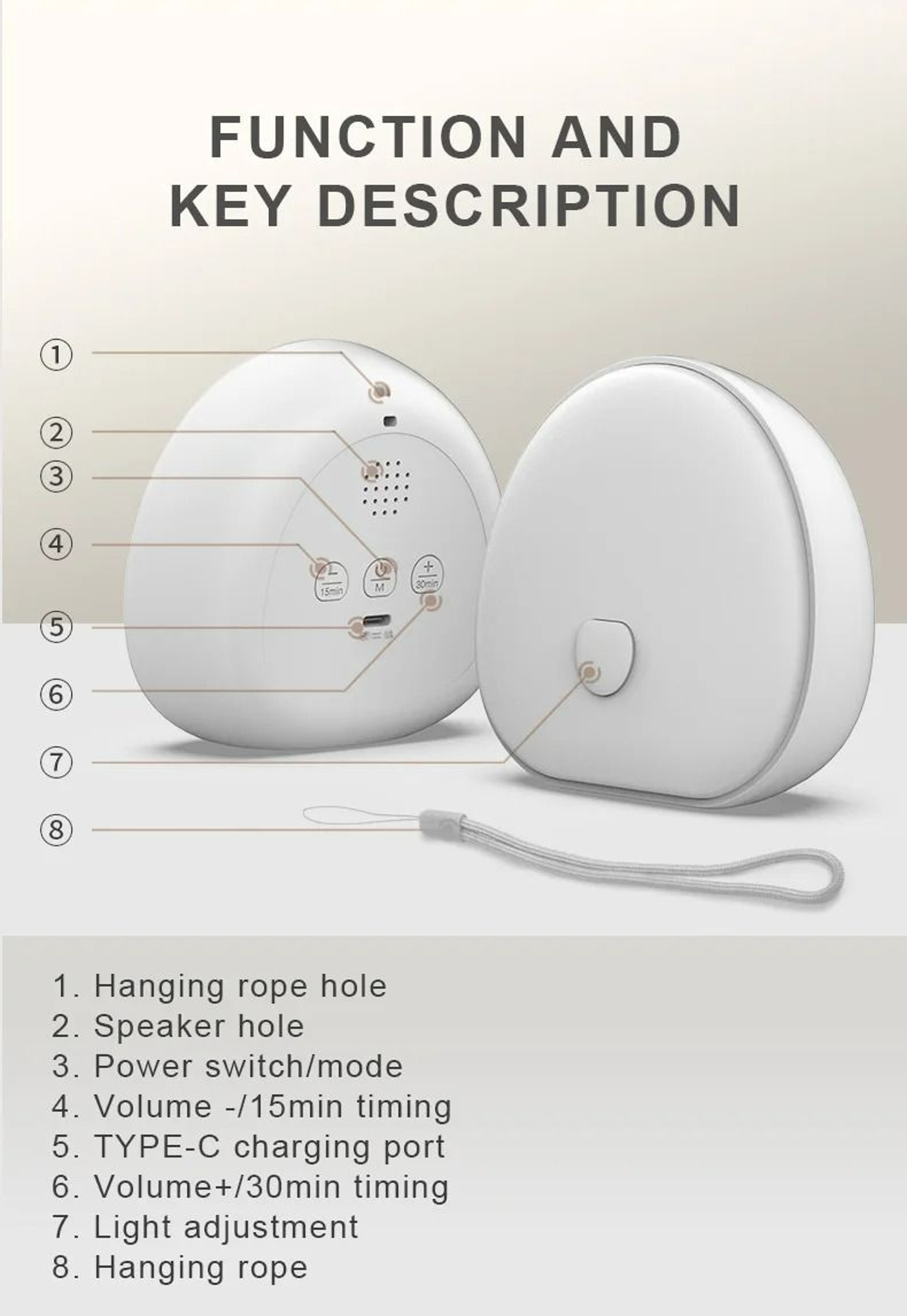 Rechargeable White Noise Night Light 6