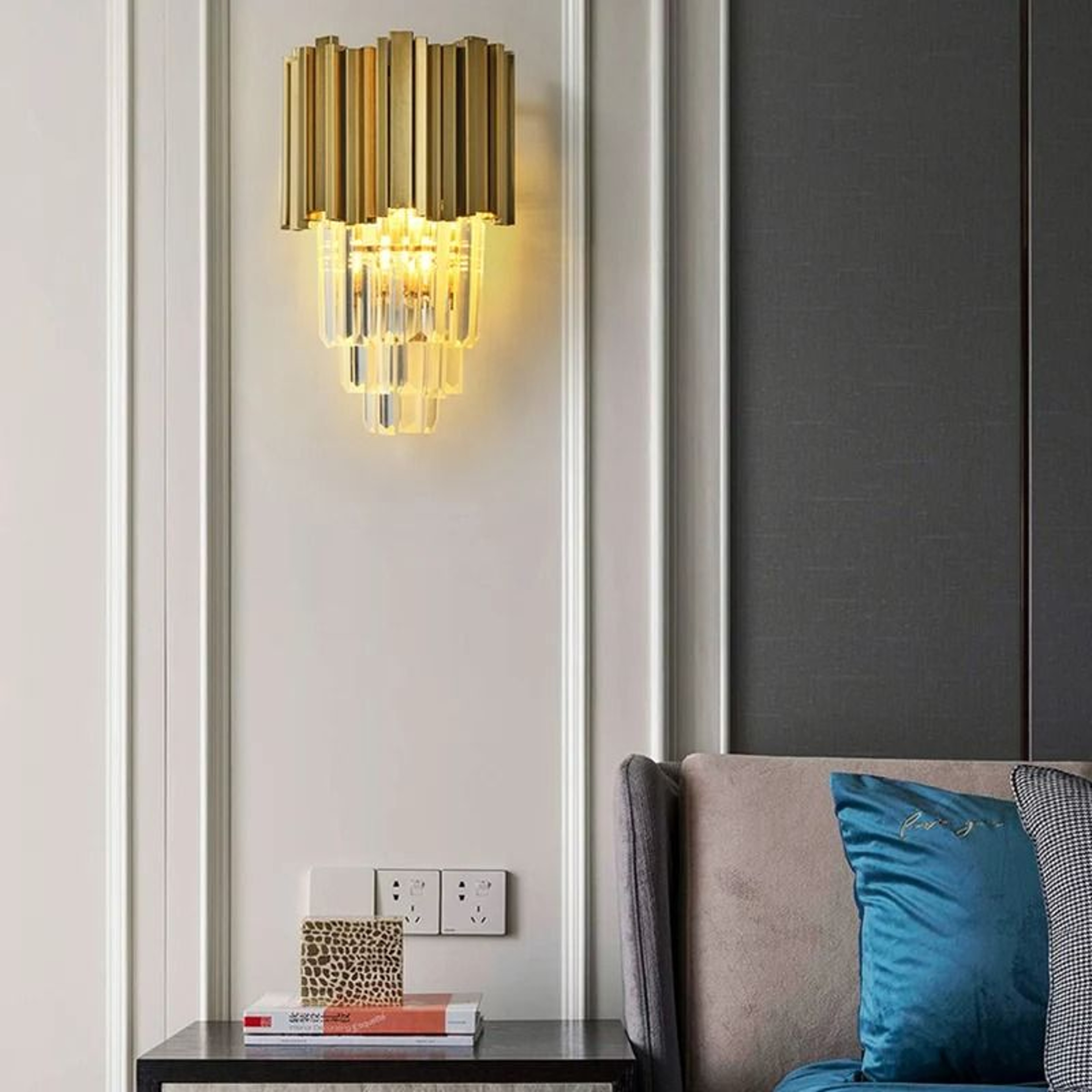 Golden Branch Crystal E14 Wall Sconce 2