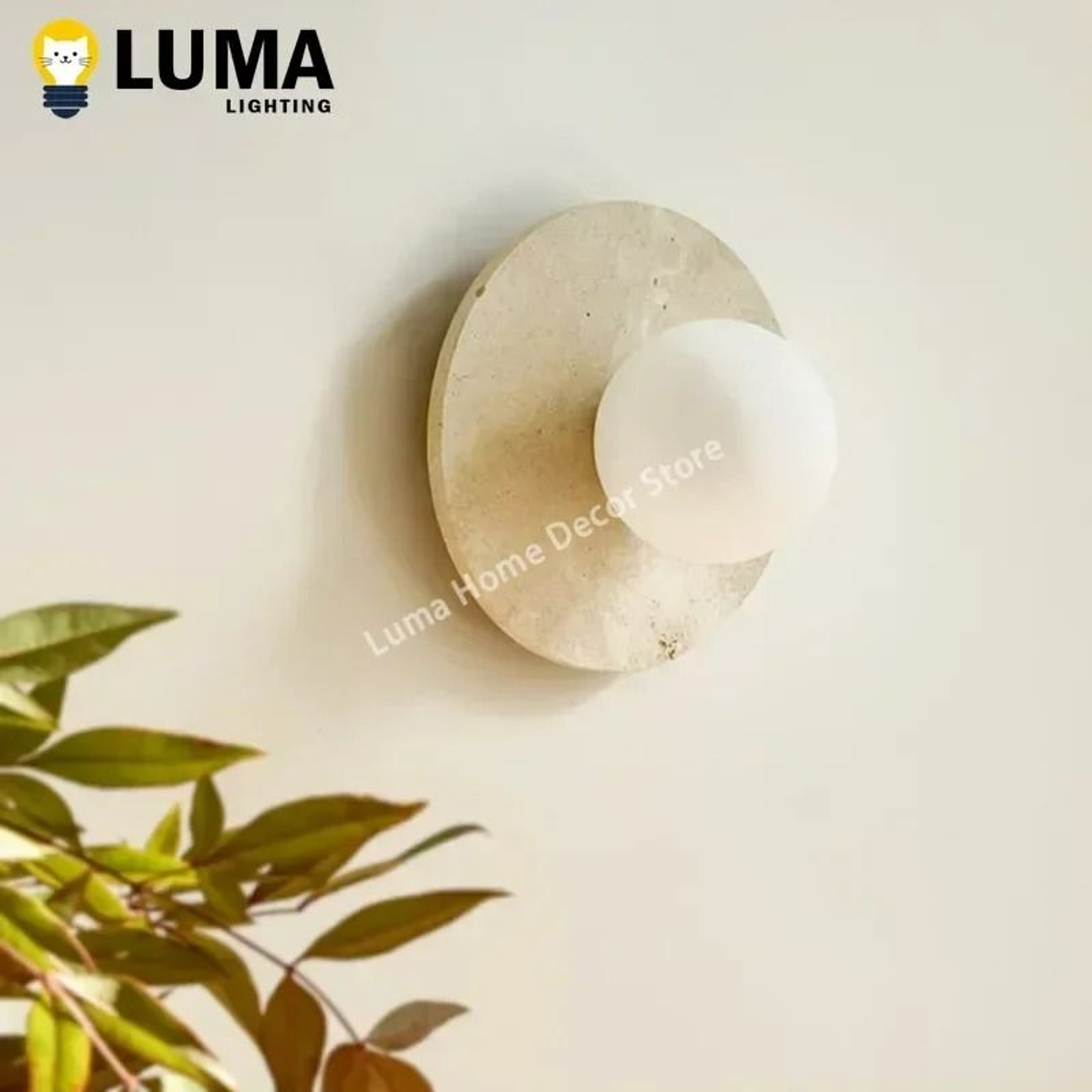 Travertine Globe Wall Ceiling Light 1