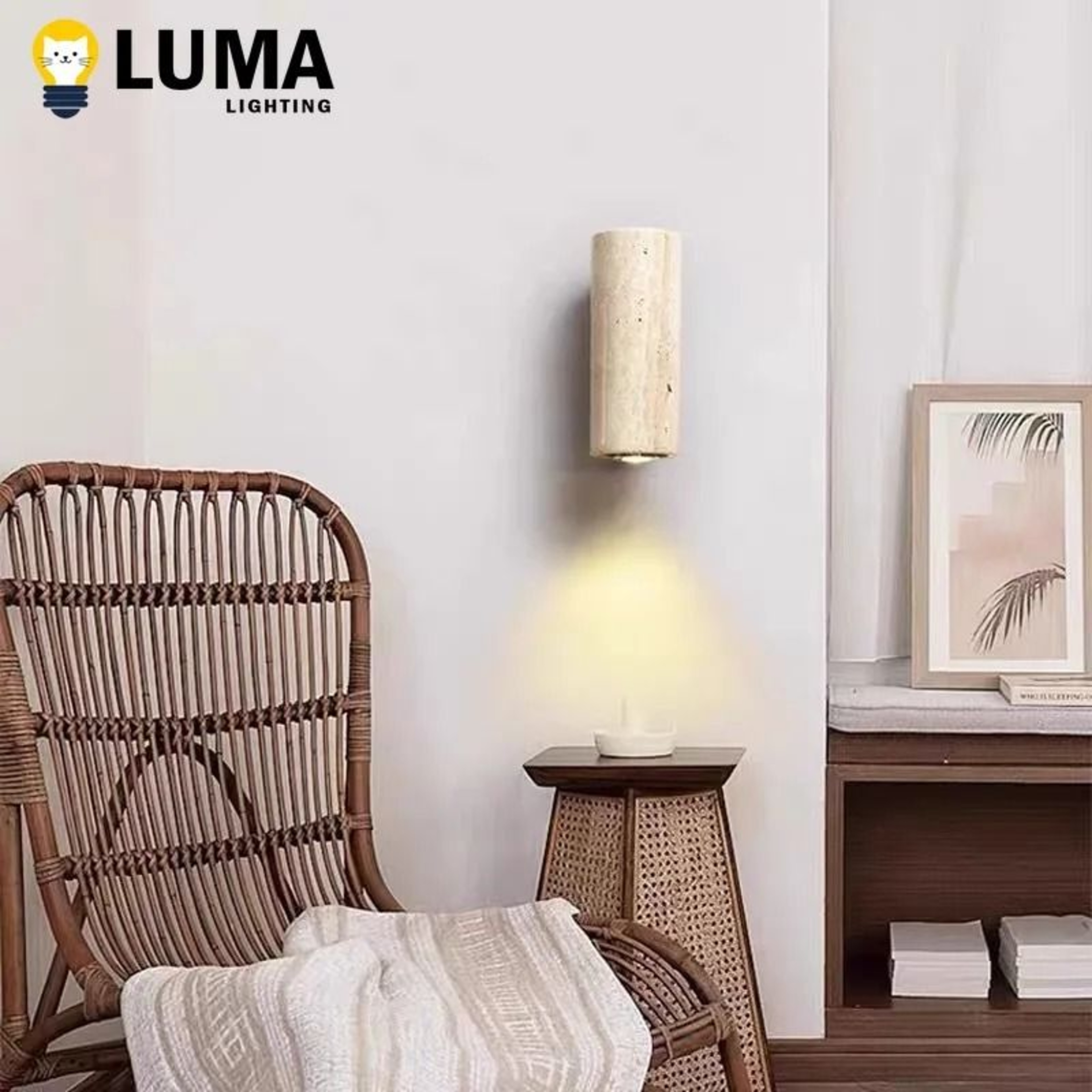 Japanese Travertine Outdoor Wall Sconce 5