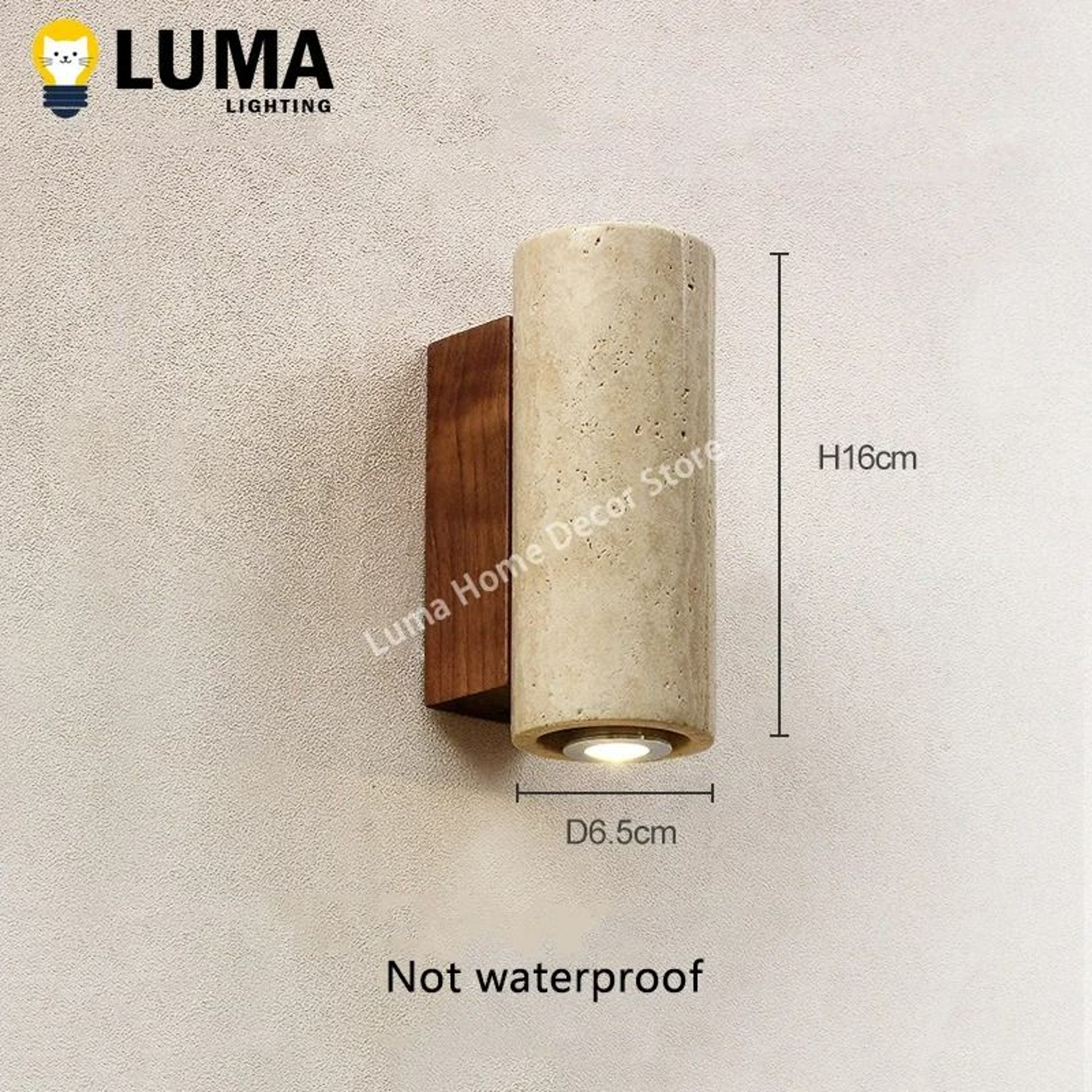 Japanese Travertine Outdoor Wall Sconce 6