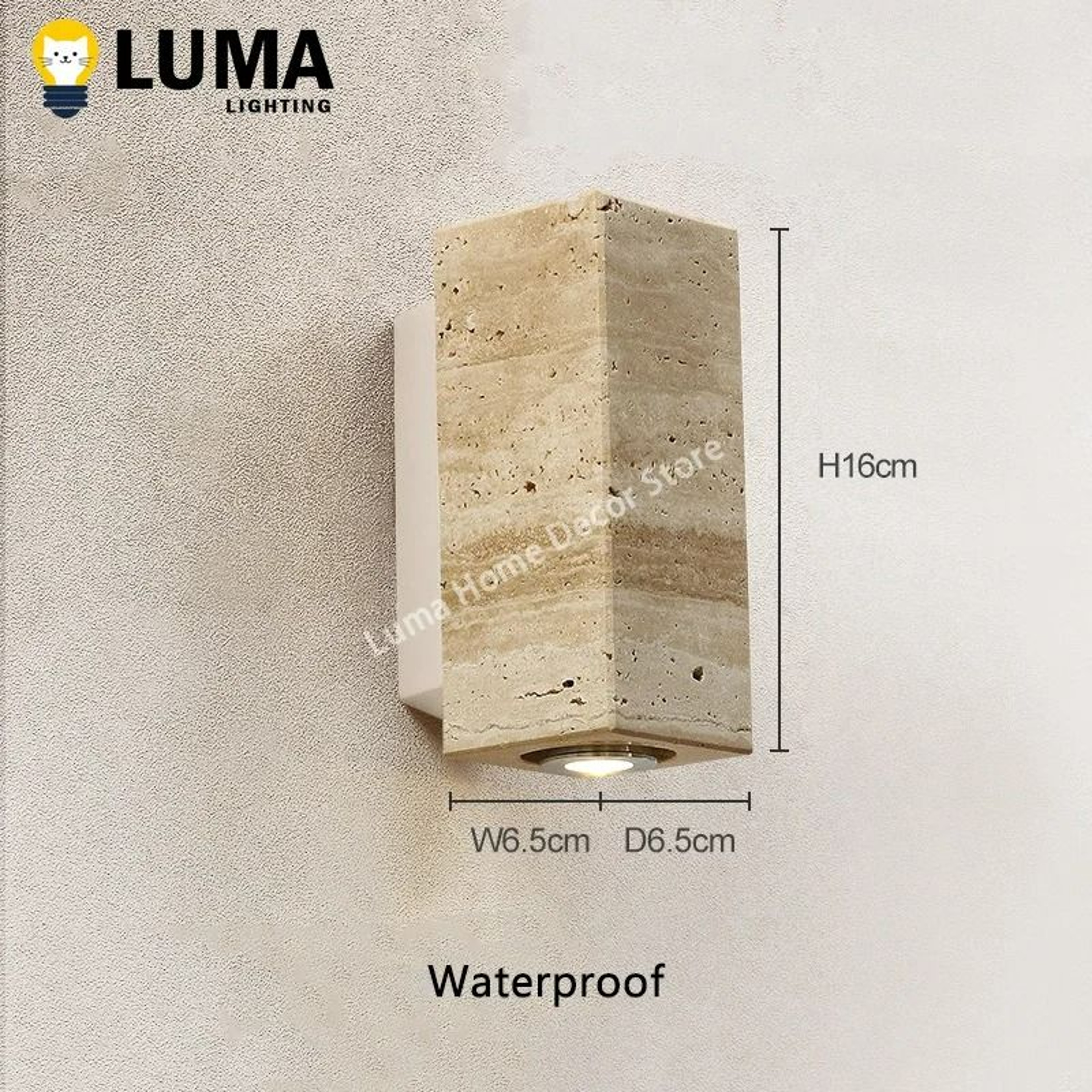 Japanese Travertine Outdoor Wall Sconce 9
