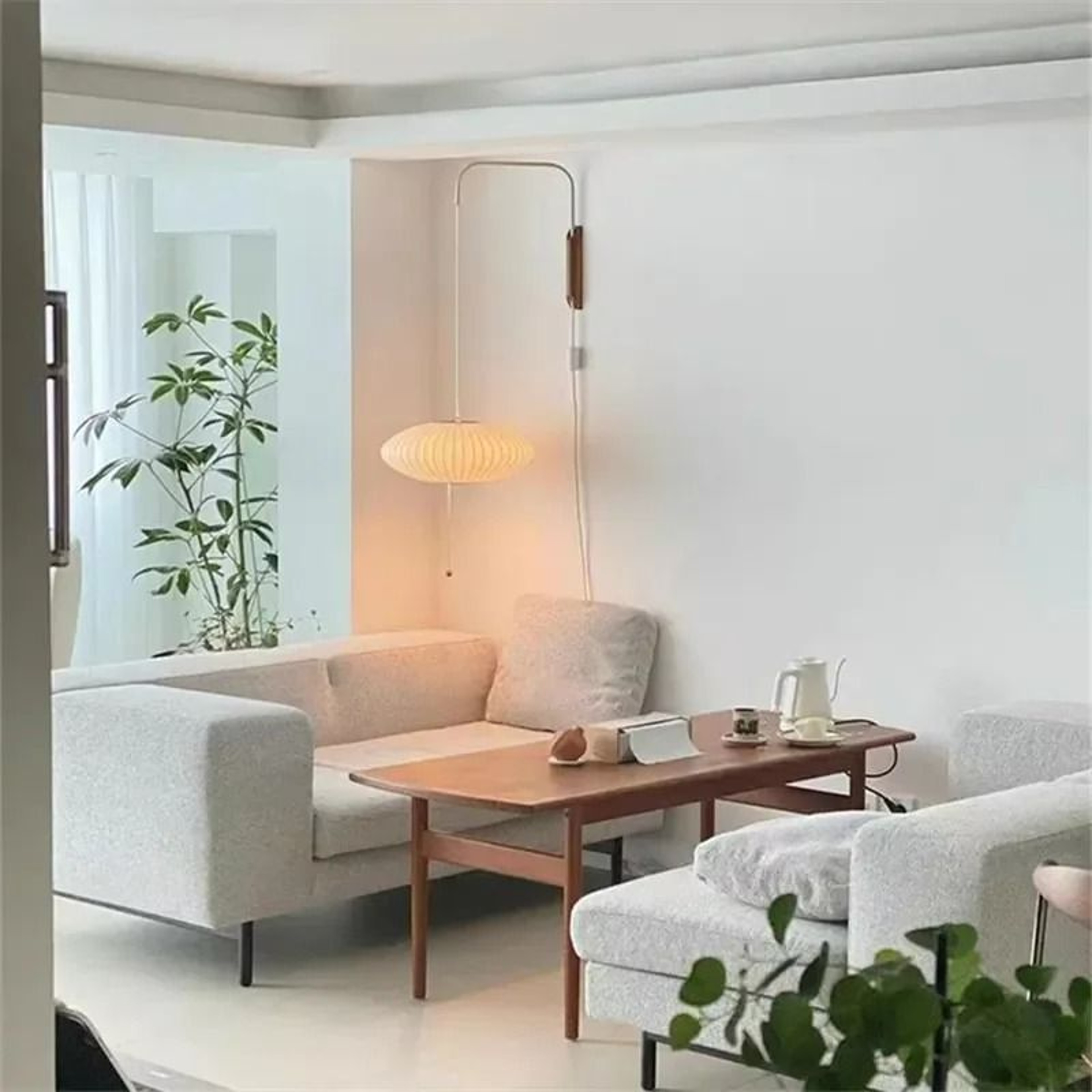 Serene Wabi Sabi Fabric Wall Lamp 6