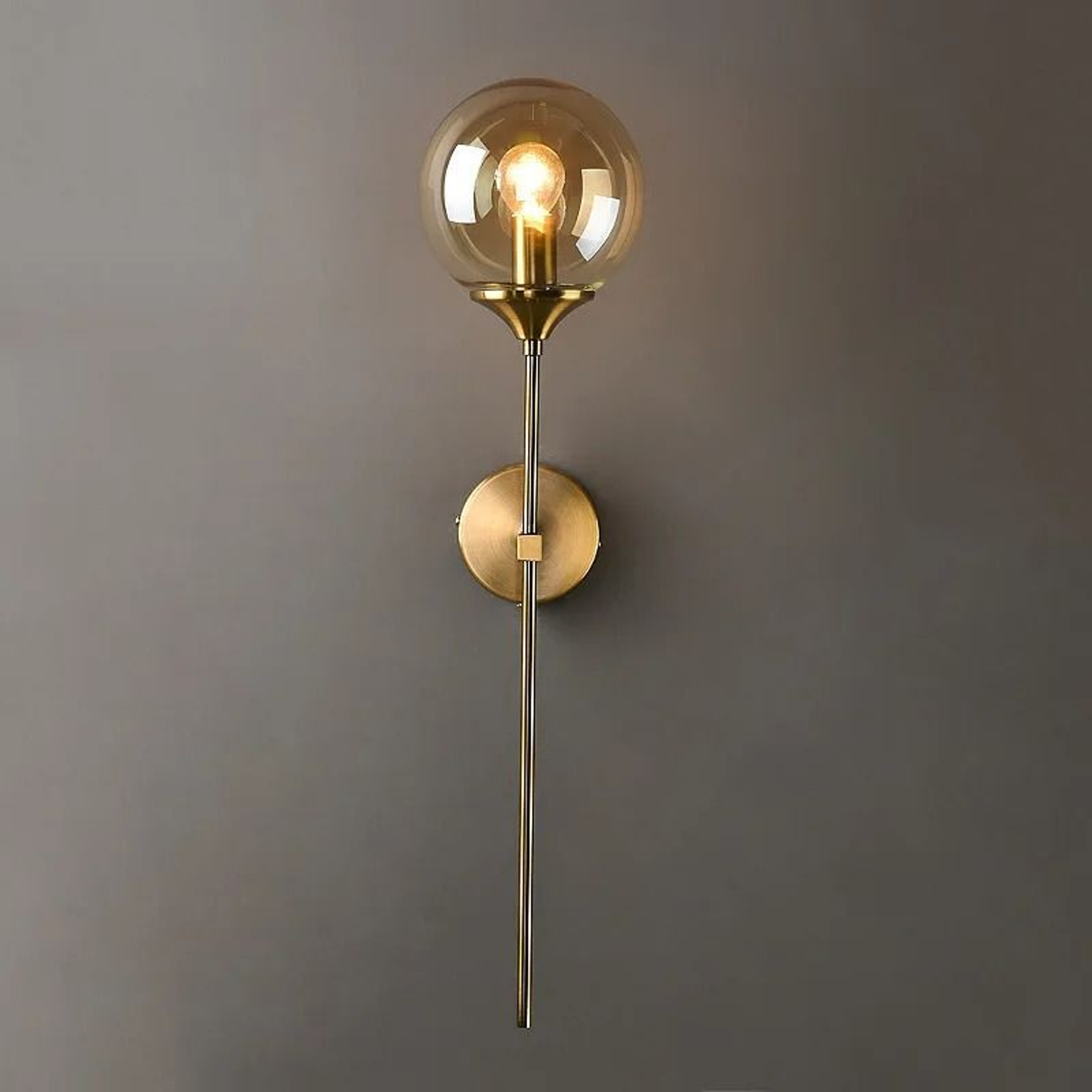 Luna Gold Glass Globe Sconce 0