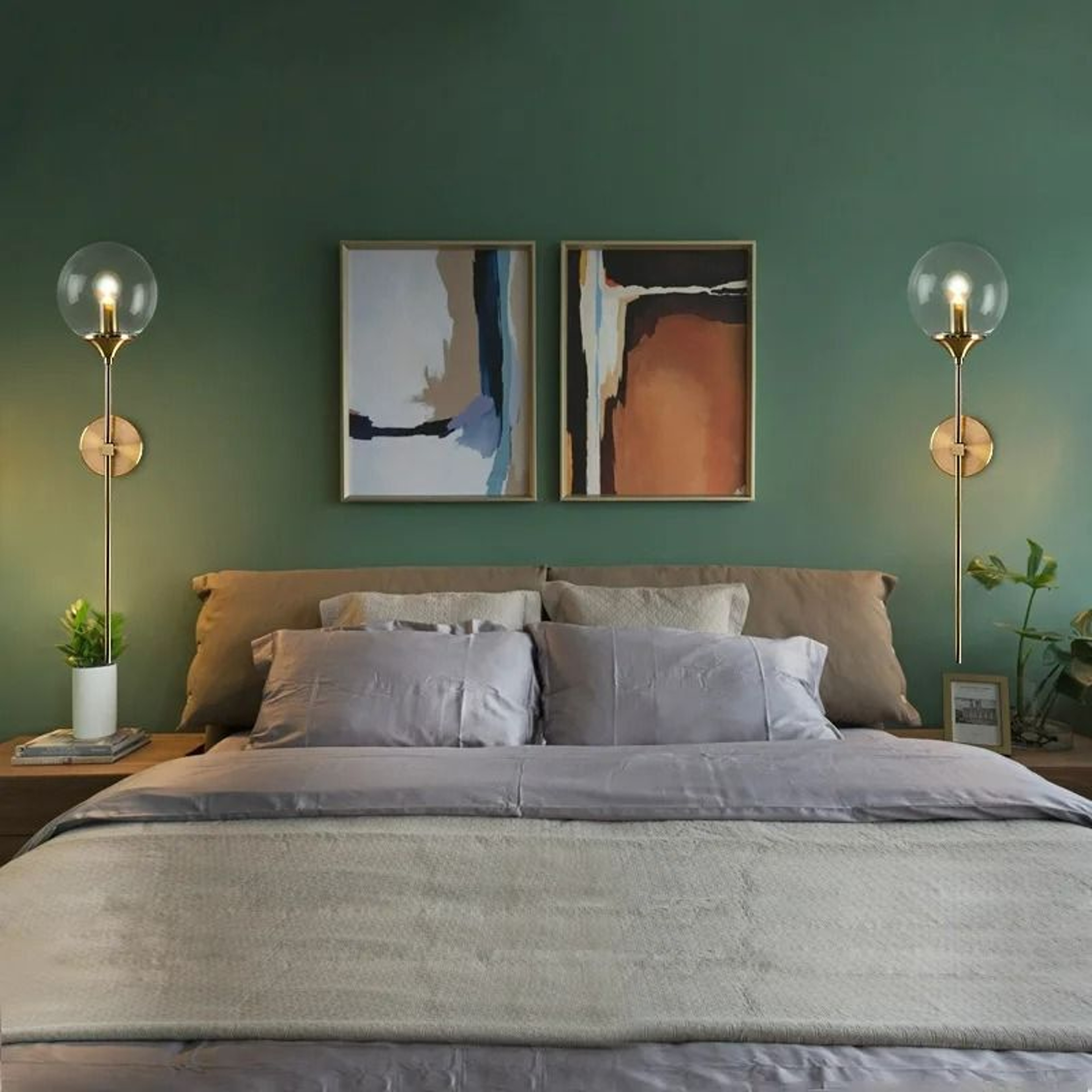 Luna Gold Glass Globe Sconce 2