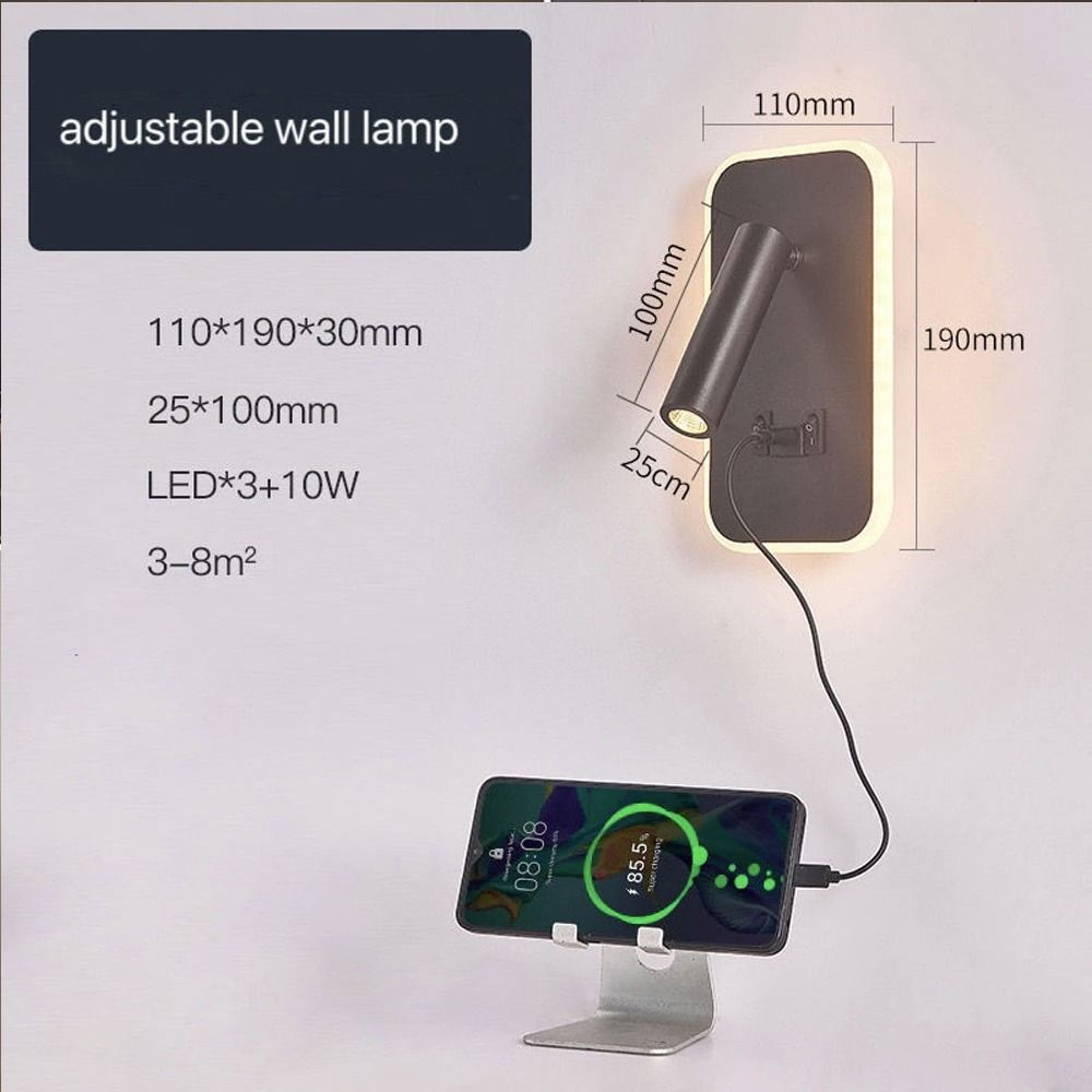 Pivot USB Bedside Reading Lamp 4