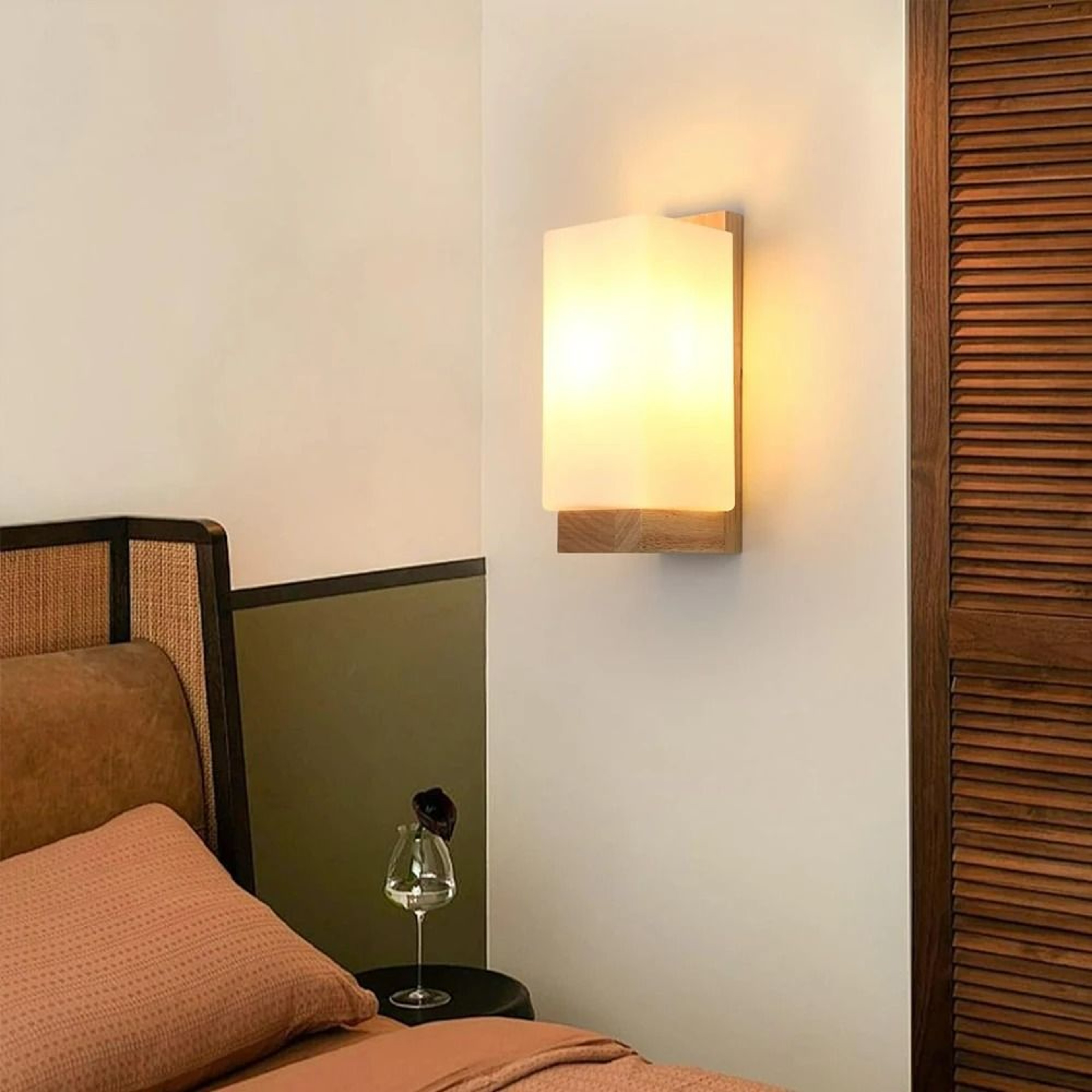 Nordic Wooden Glass Wall Sconce 4