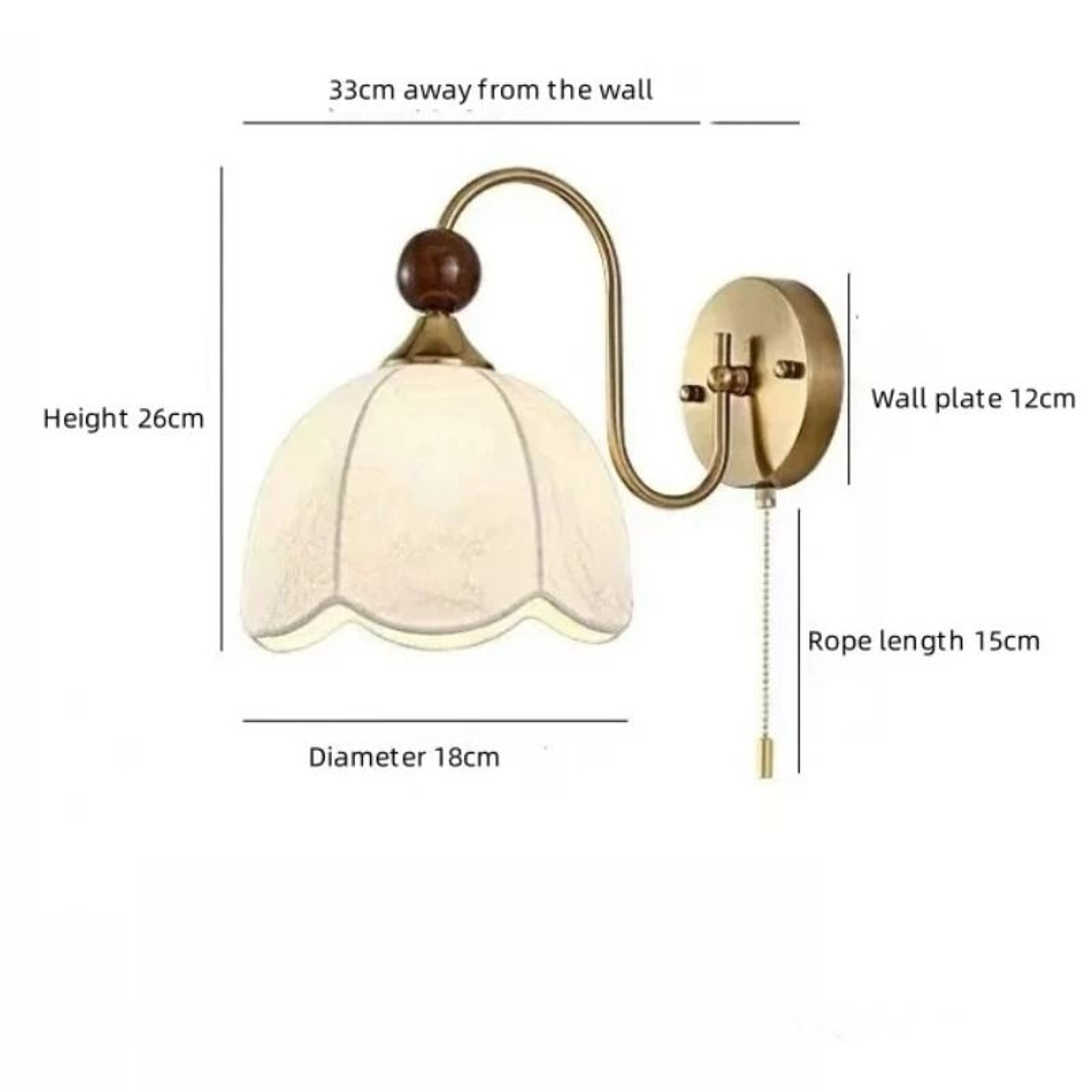 French Walnut Fabric Wall Lamp 8