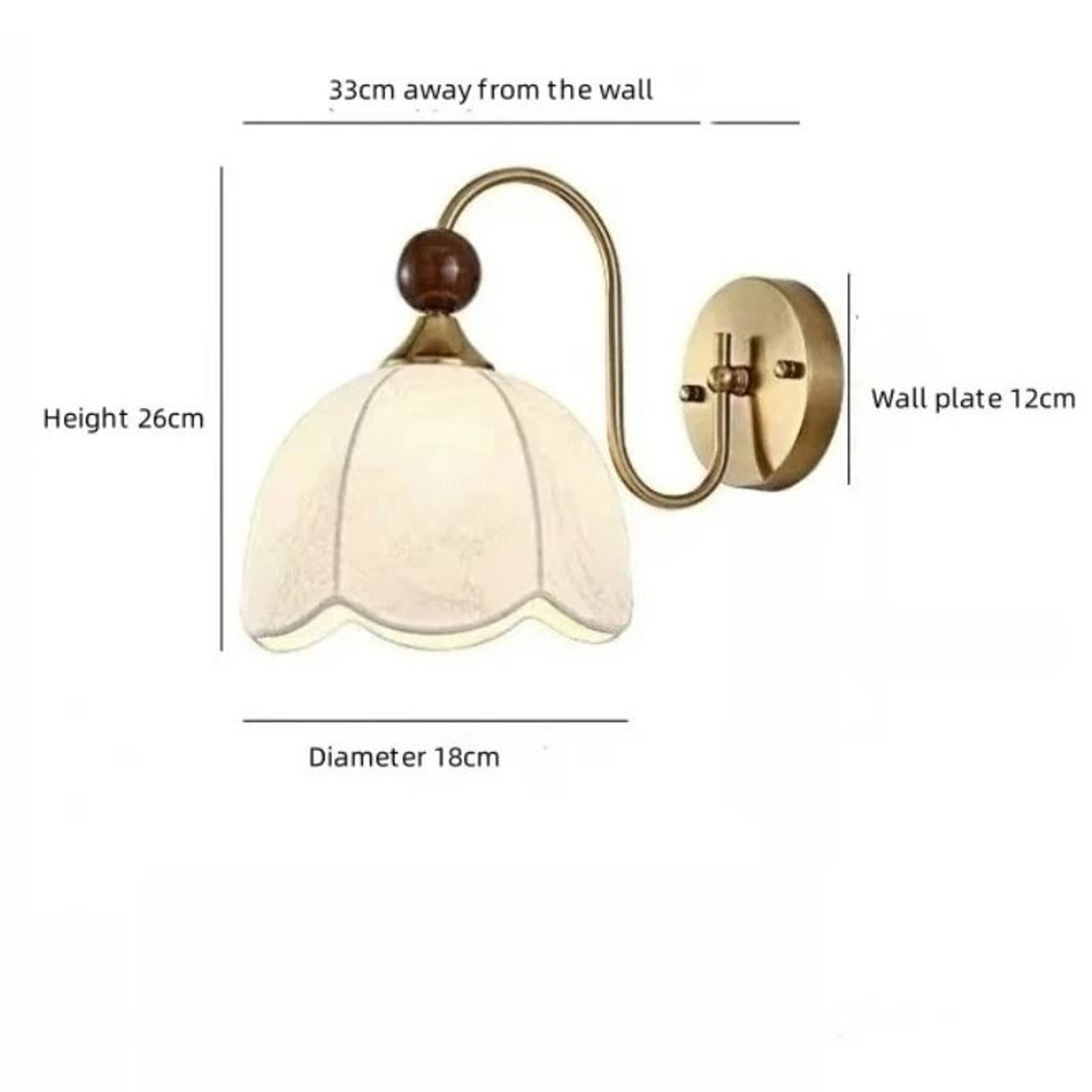 French Walnut Fabric Wall Lamp 7