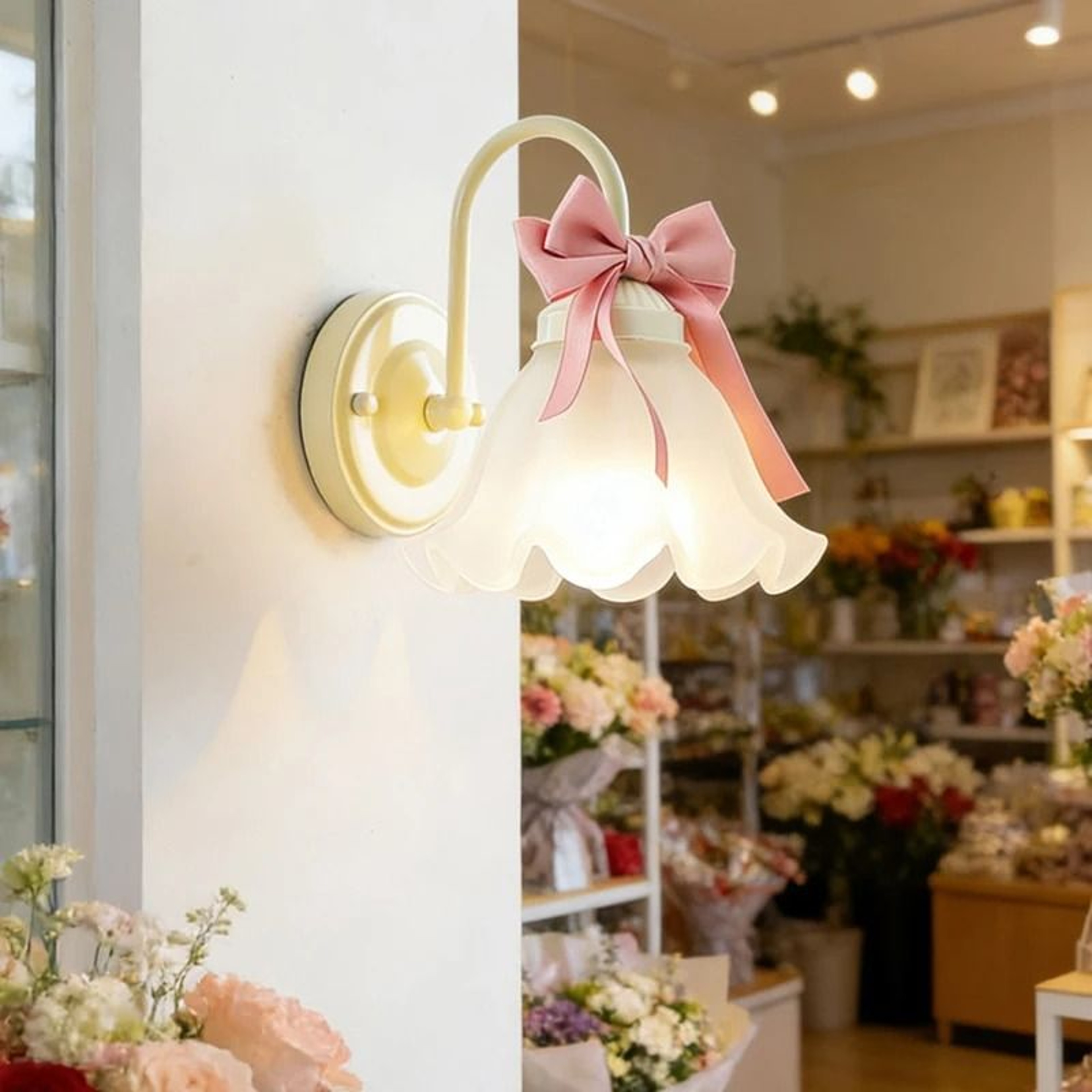 Rosette Bow Glass Wall Lamp 2