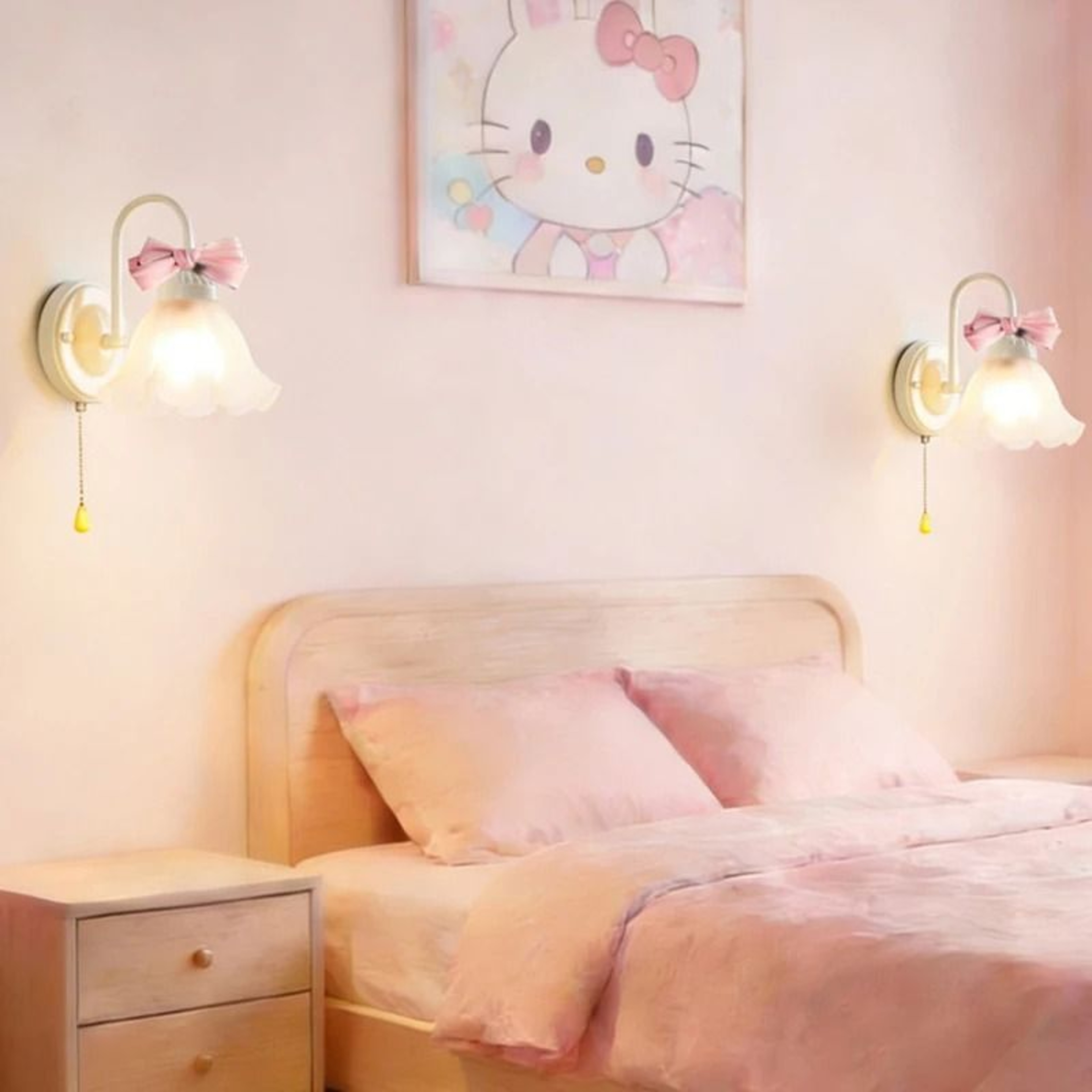 Rosette Bow Glass Wall Lamp 3