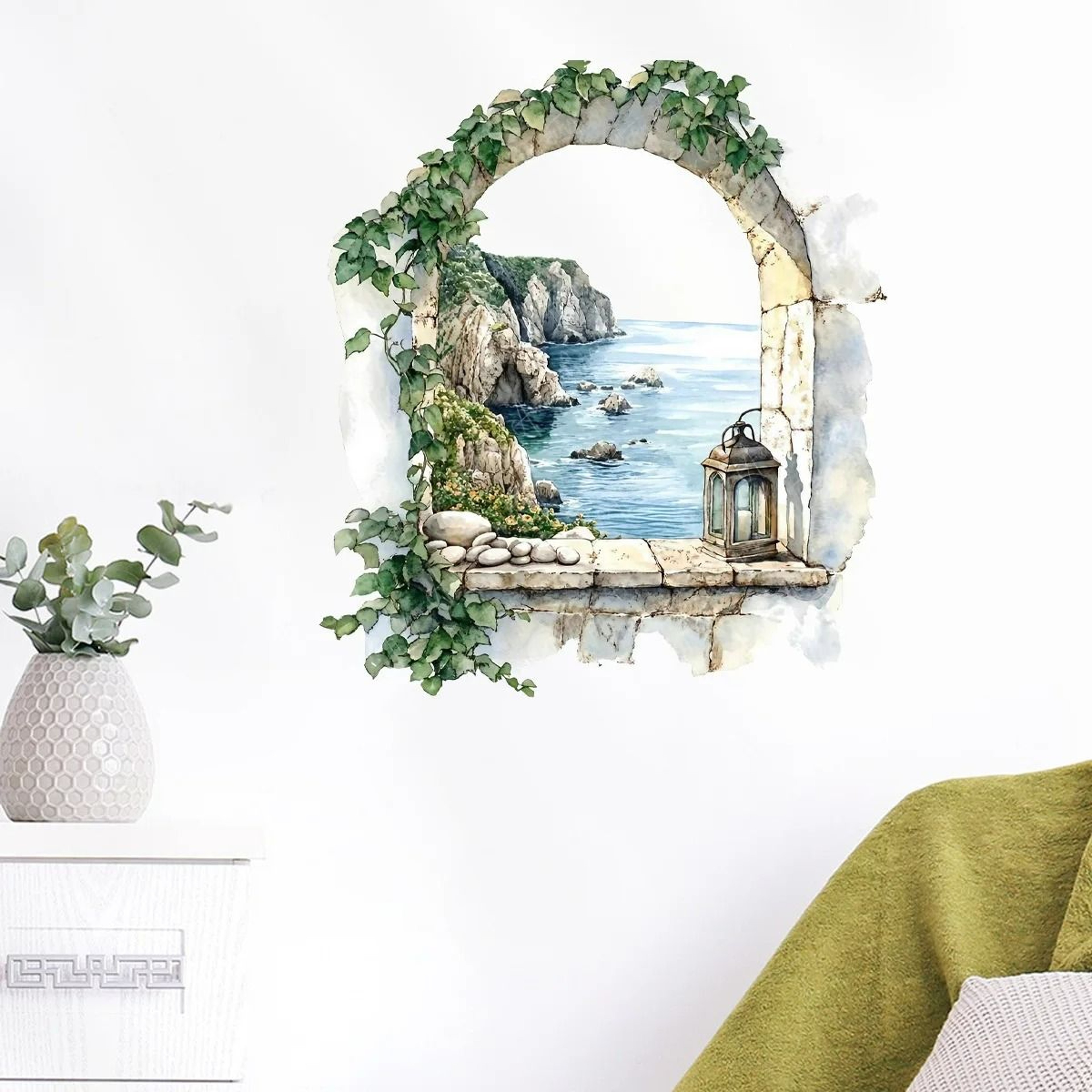 OceanVista Faux Window Wall Mural 5