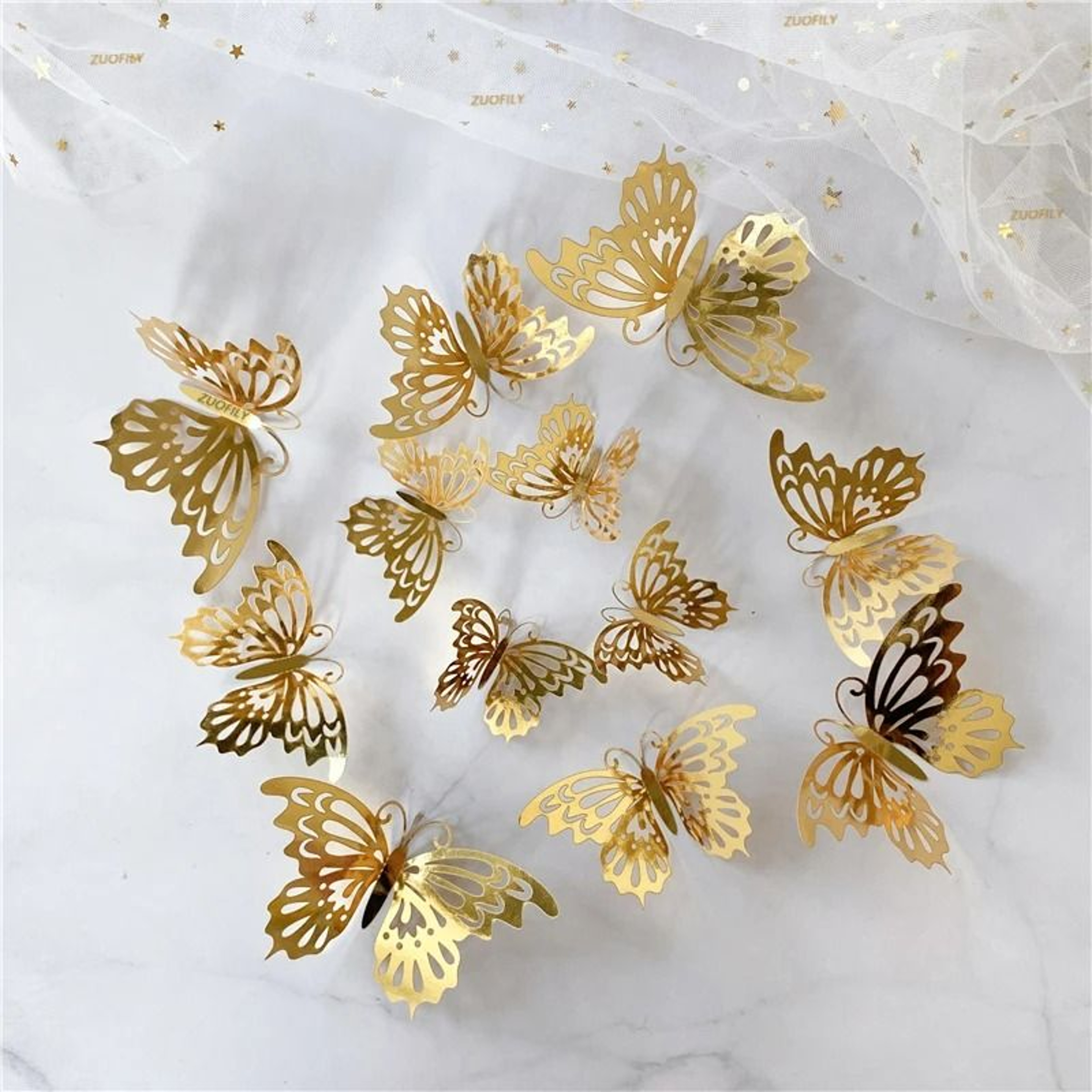 Fluttering Hollow Butterfly Wall Set 4