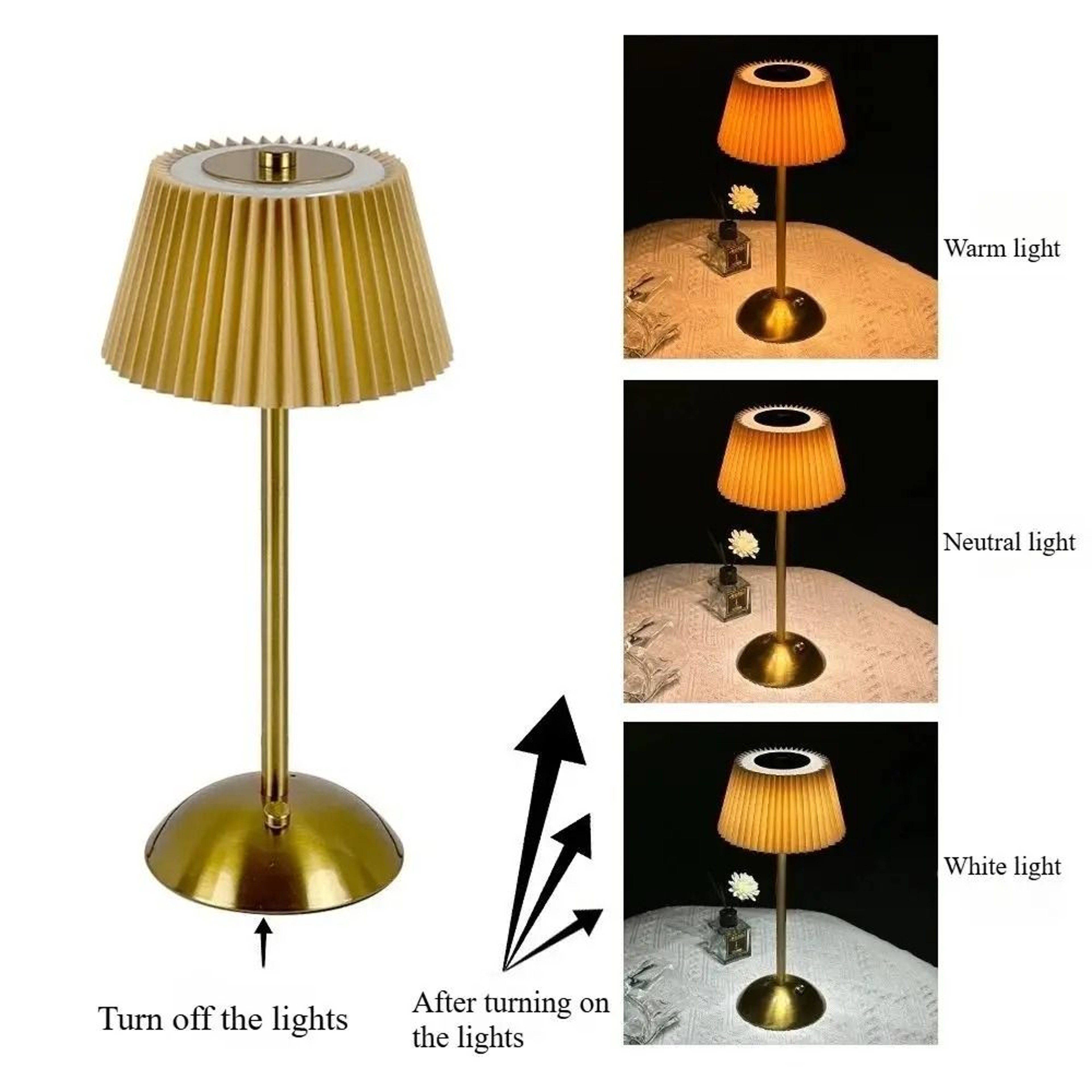 PleatGlow Touch Table Lamp 3