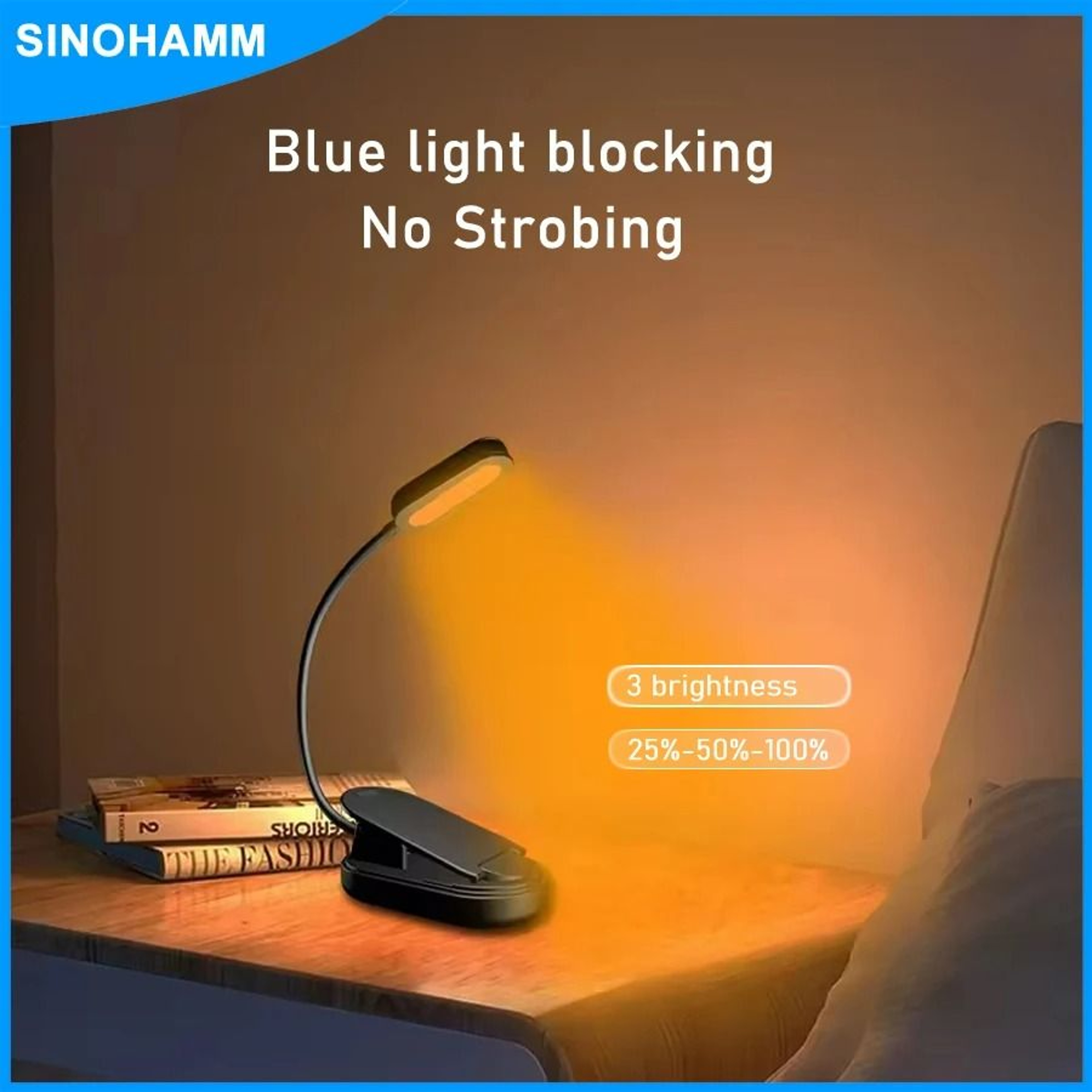 AmberEase Clip Reading Light 0